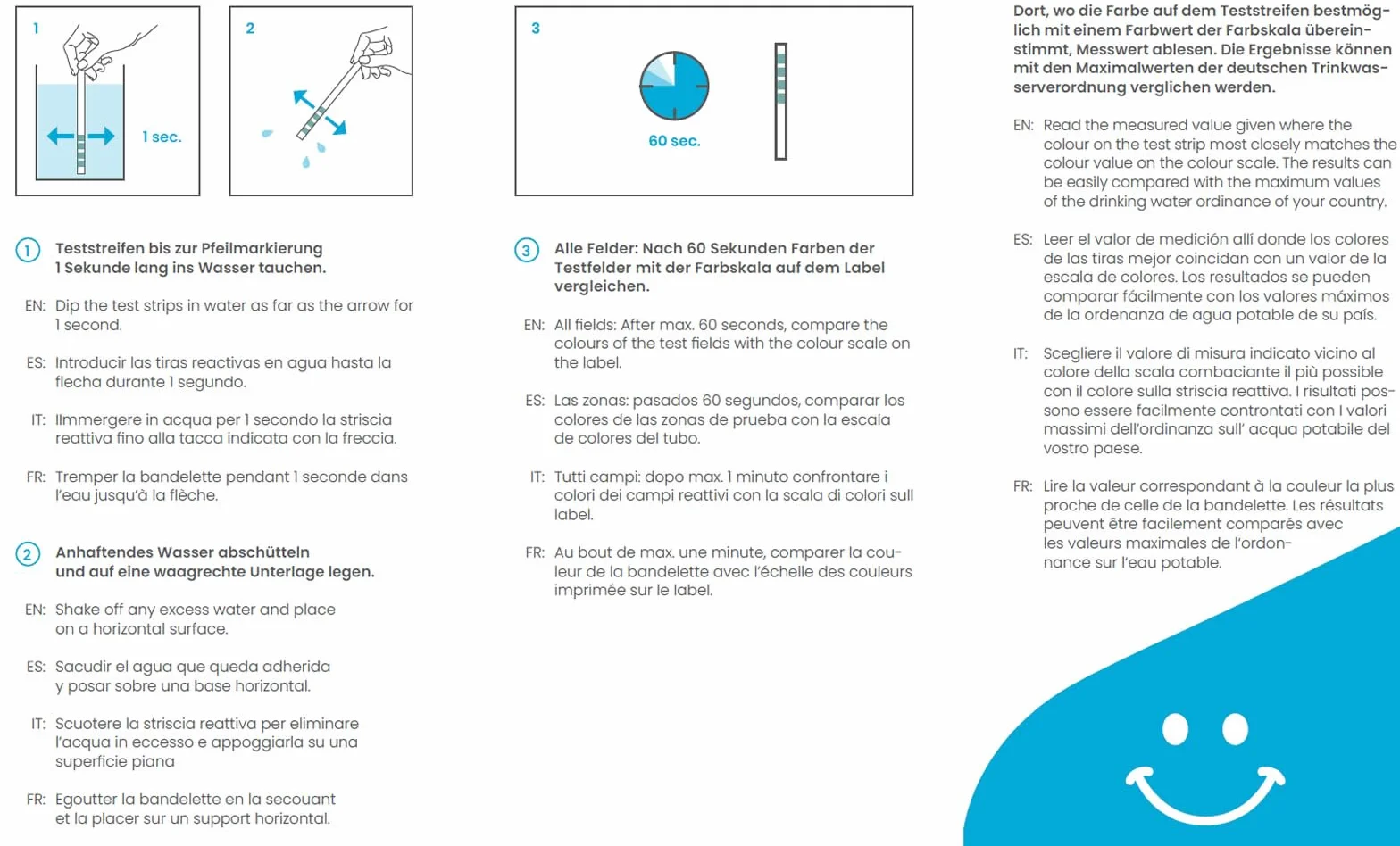 smardy 10x Strisce reattive durezza acqua, confezionate singolarmente – test del calcare per casa, caffettiera, lavatrice, acquario, addolcitori e impianti di osmosi – risultato in pochi secondi