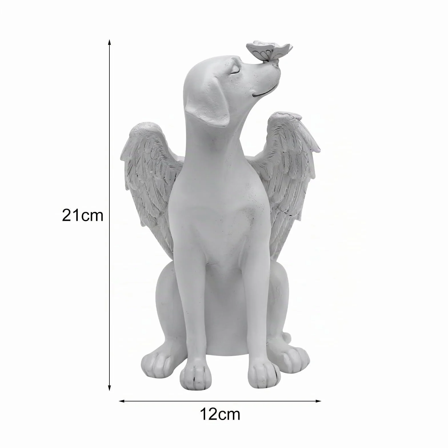 TNSLAND Statua Commemorativa per Cani e Gatti con Ali D'Angelo, Decorazione da Giardino in Poliresina