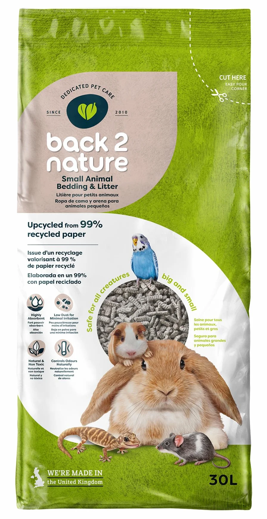 Back 2 Nature Biancheria da Letto per Animali - 30 L
