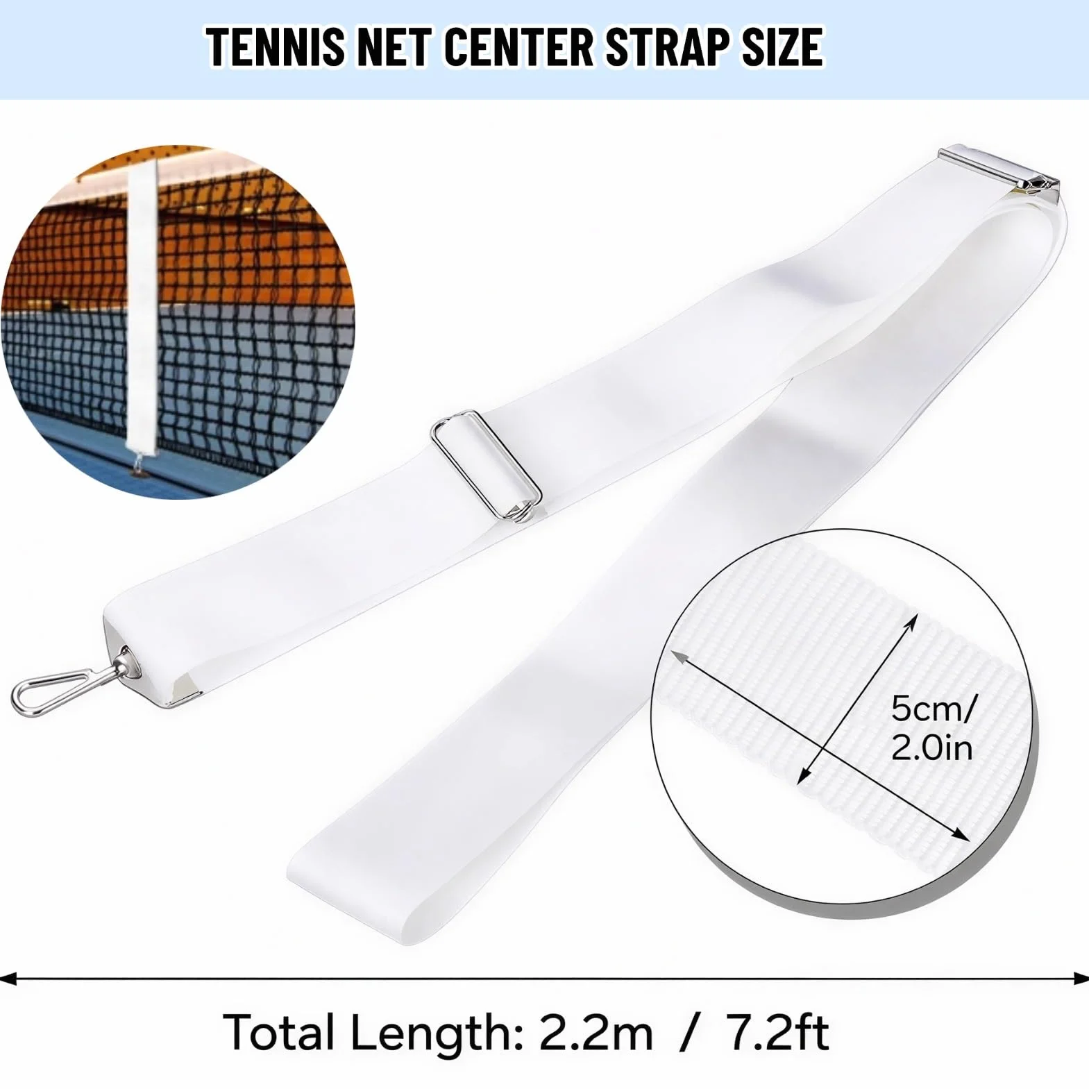 VGEBY Cinturino Centrale per Rete da Tennis Regolabile in Acciaio Inossidabile
