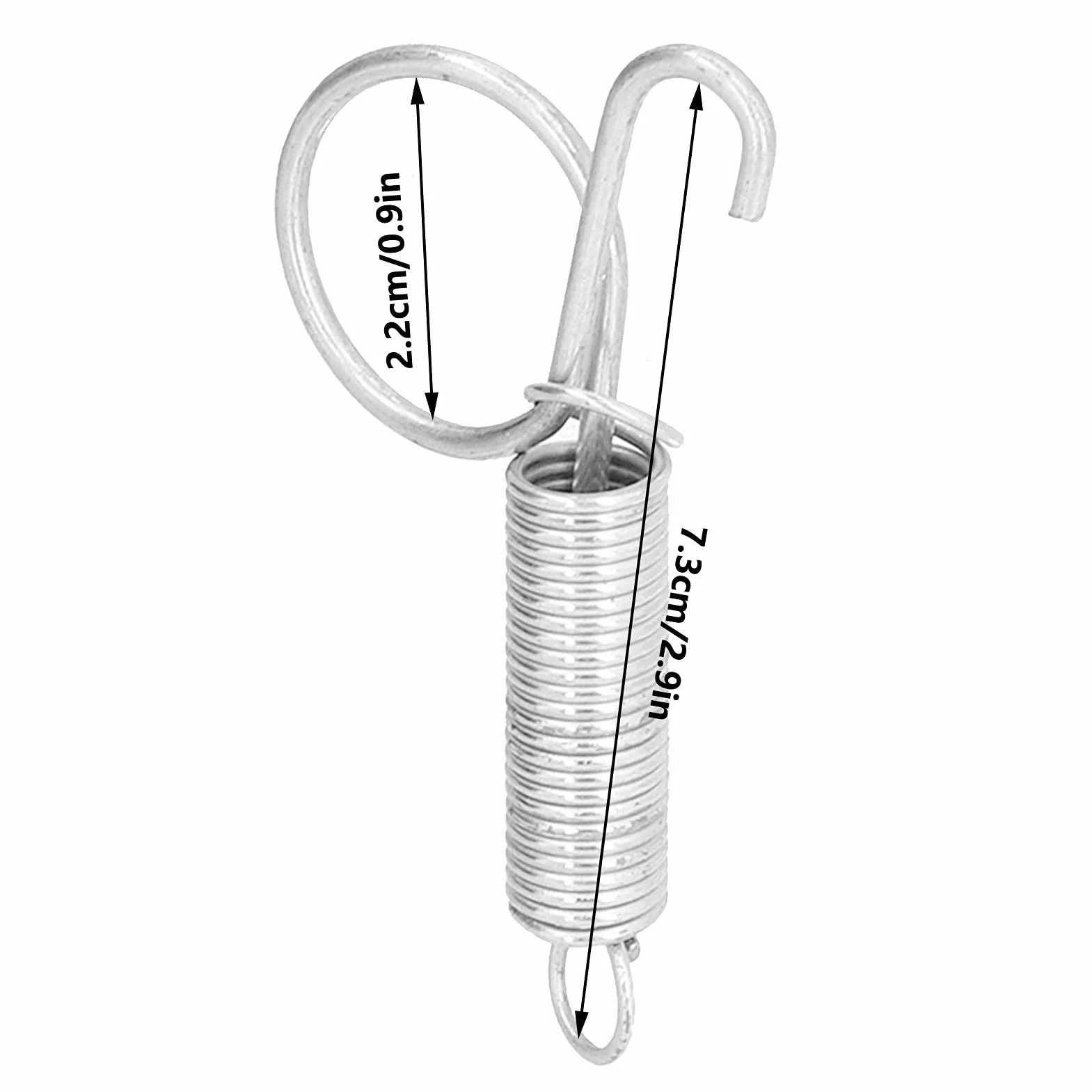 Ganci a molla in metallo per gabbia L 7,3 x 2,2 cm