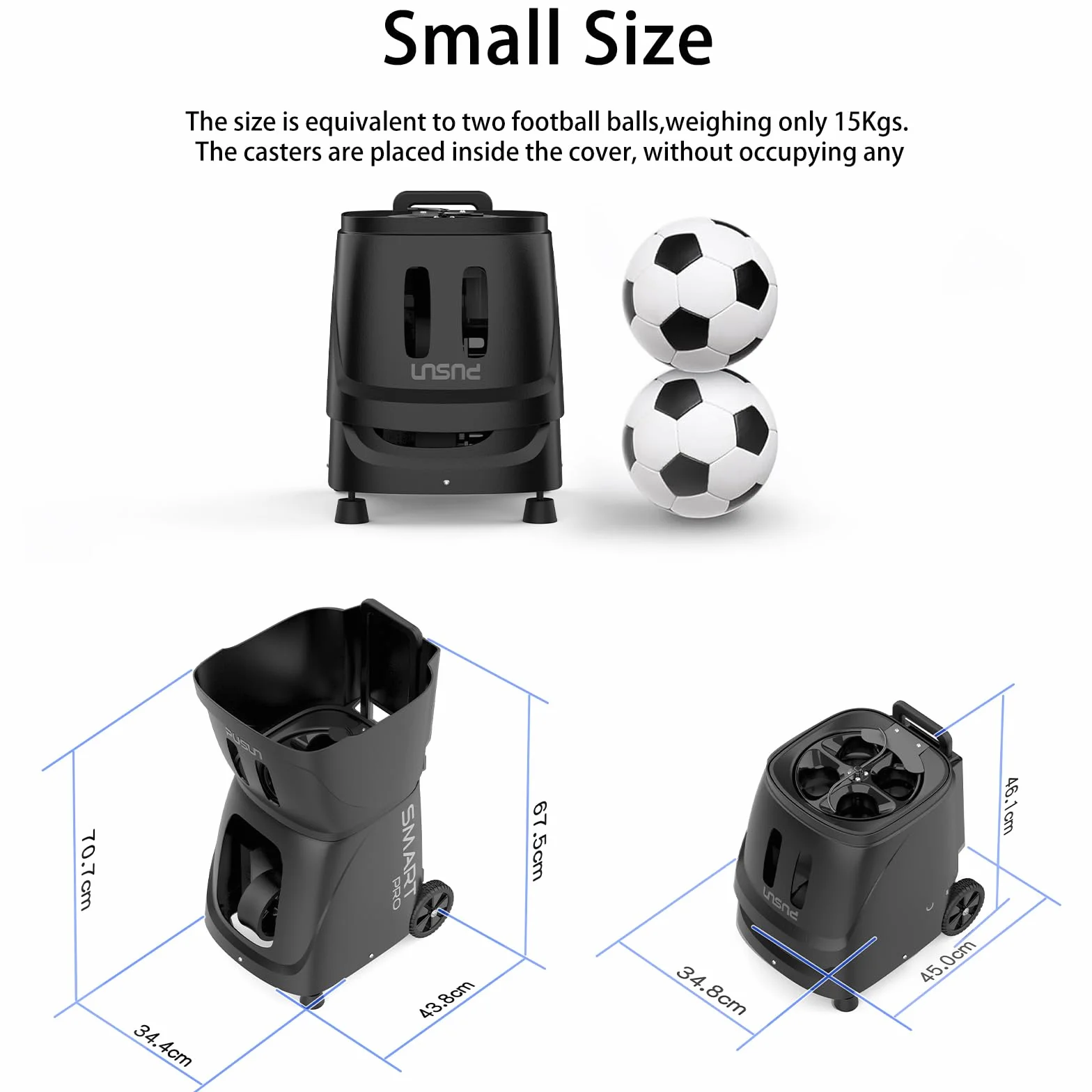 PT Smart PRO Padel Ball Machine, App-Controlled, Portable Ball Launcher, 20 Landing Points, 3-40m Range