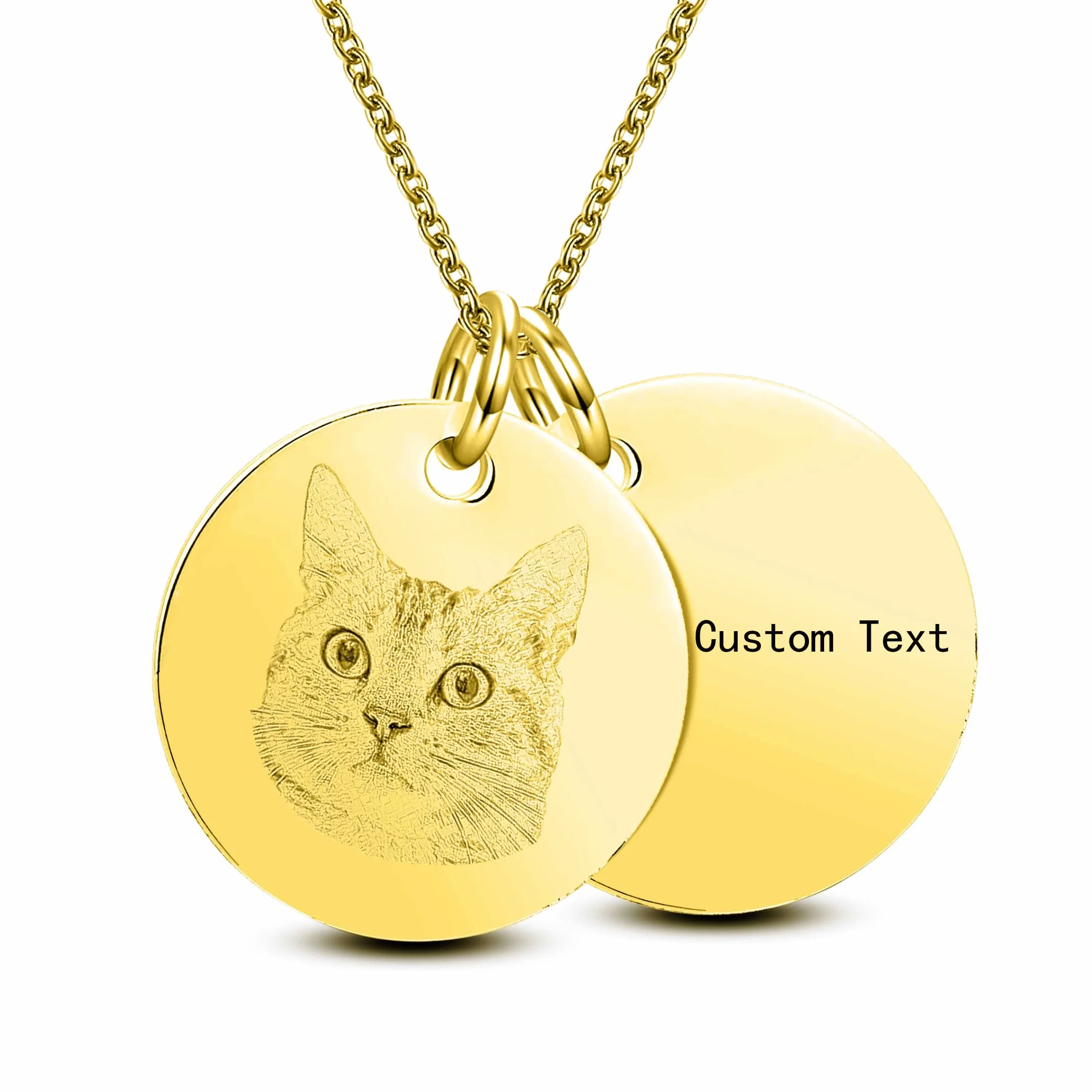 Ciondolo a forma di moneta personalizzato collana disco argento regalo ricordo foto inciso