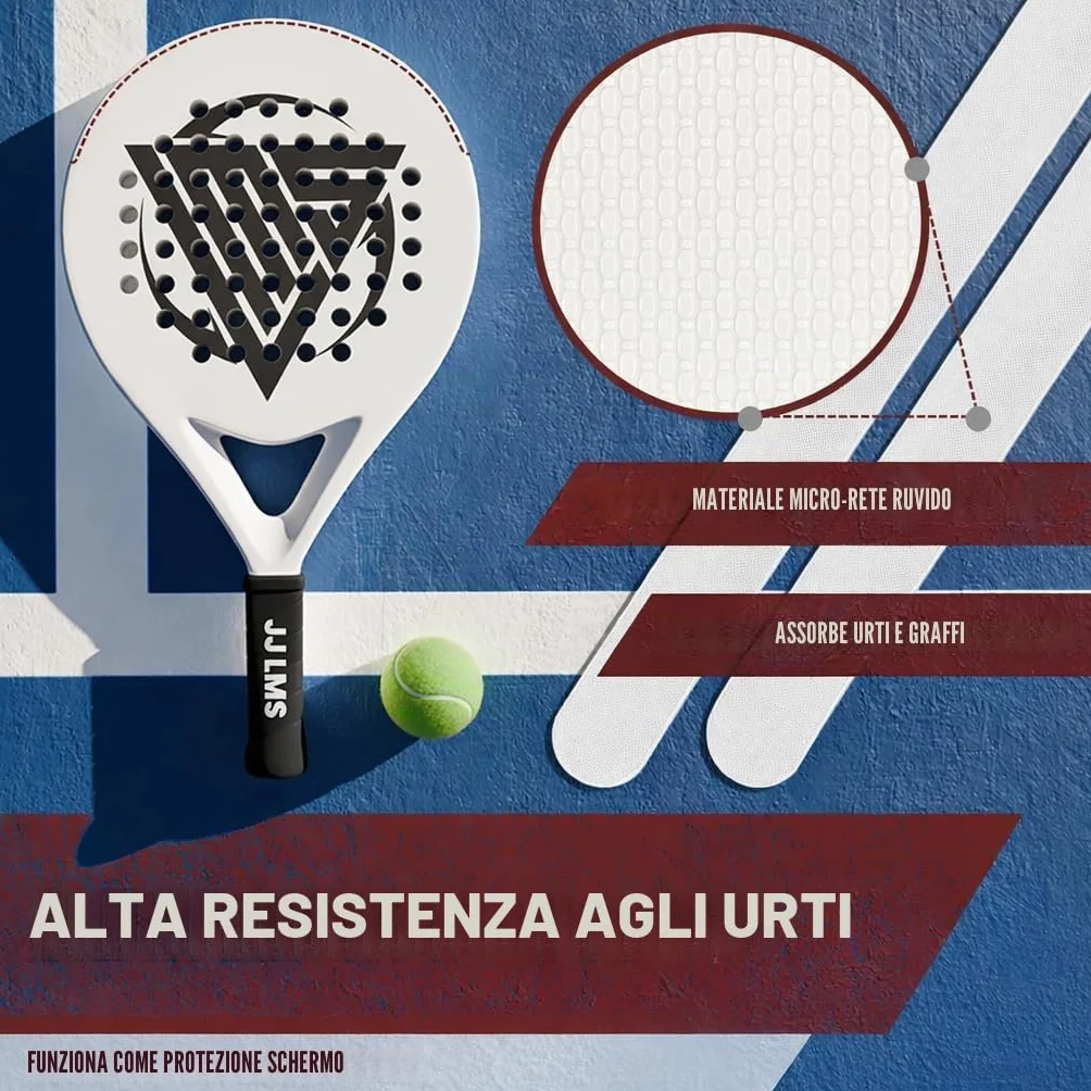 Paracolpi per racchetta padel trasparente confezione da 2 pezzi con adesivo