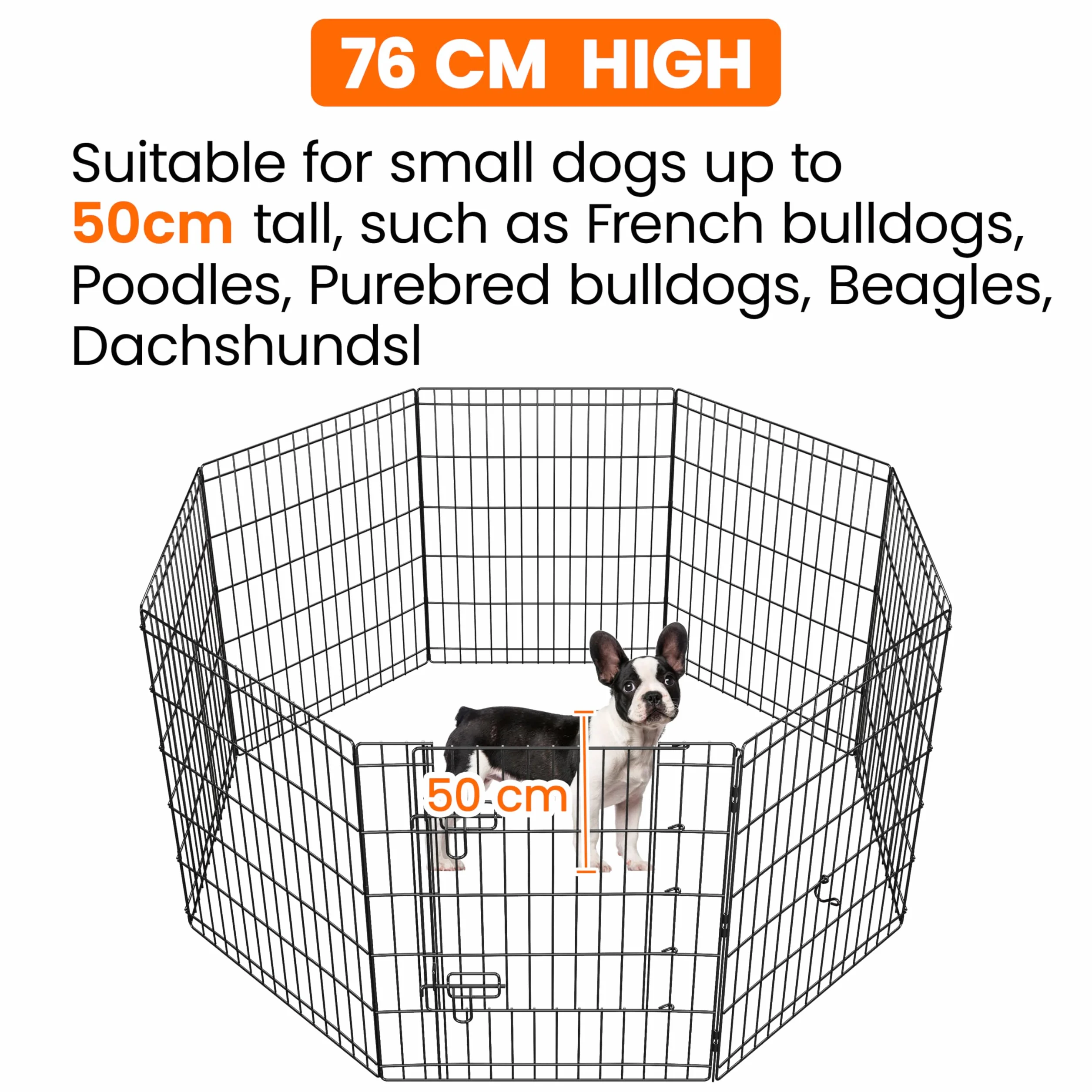Yaheetech Recinto per Cani 61 x 76 cm Recinzione in Ferro per Animali Domestici