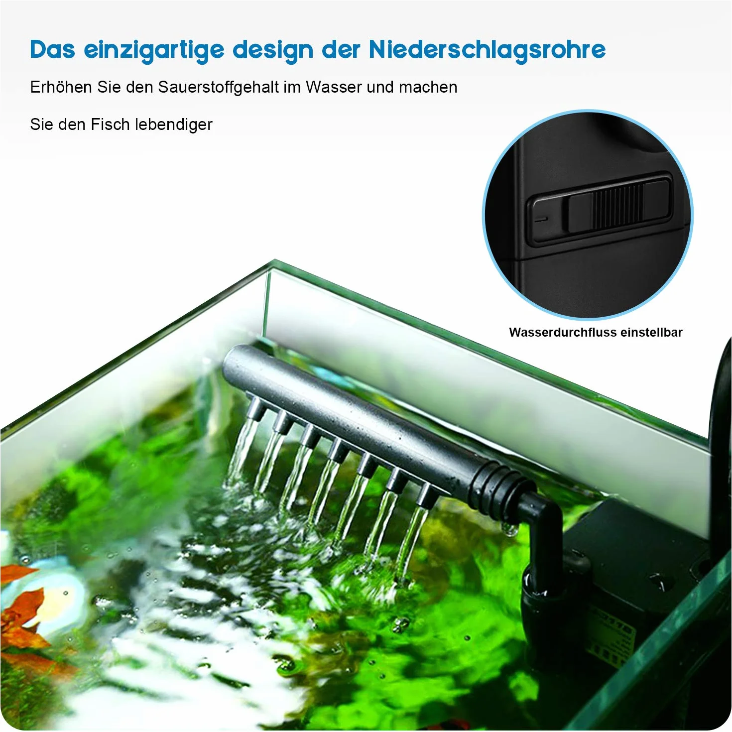 Forever Speed Pompa per Acquario con Filtro - 2W 300 l/h Nero Moderno, adeguato per acquari fino a 40 L