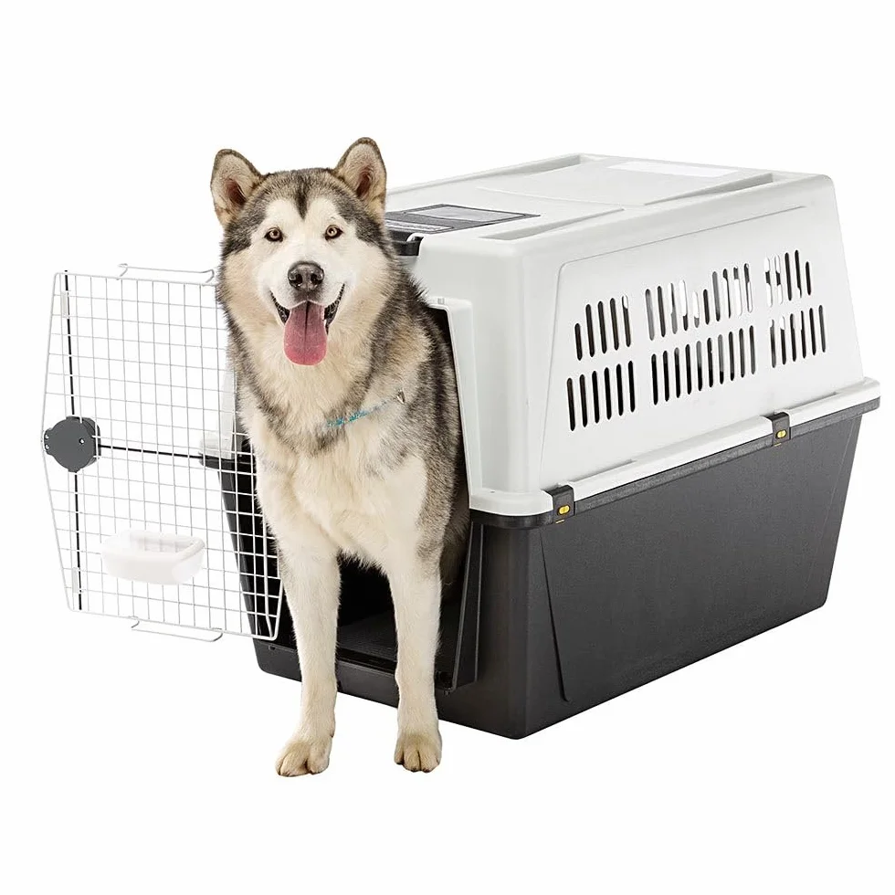 Ferplast Trasportino per cani di taglia grande ATLAS 70, Box per Trasporto Cani grandi, ciotola e accessori inclusi, Chiusura di sicurezza, Griglie per l'aerazione, 68,5 x 101 x h 75,5 cm