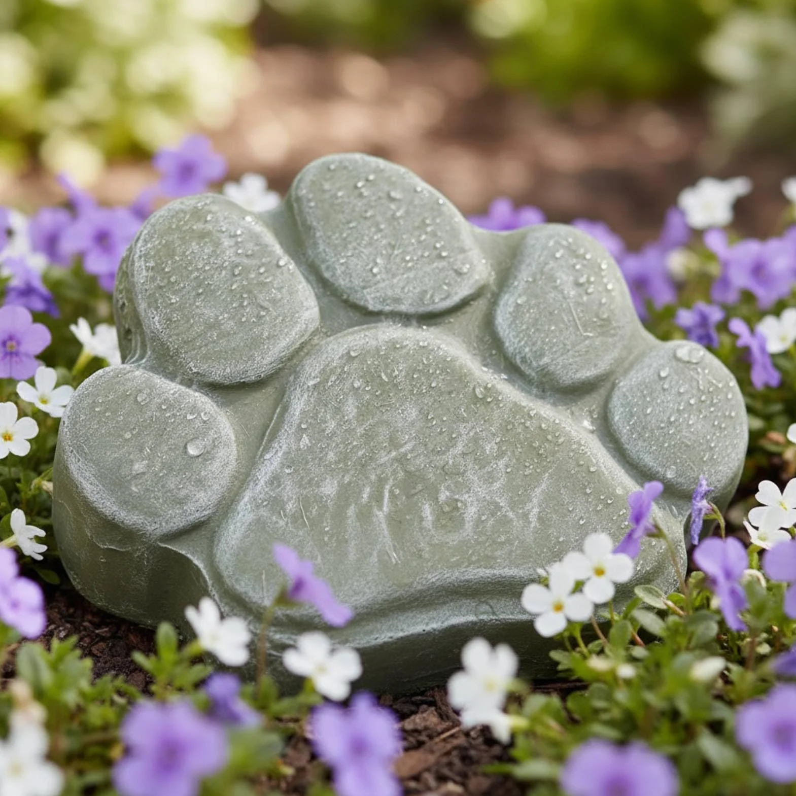 HERCHR Pietre Commemorative per Animali Domestici, Pietra Tombale per Animali Domestici con Impronta di Zampa, Pietra Commemorativa per Cani, Pietra Commemorativa con Impronta di Zampa di Cane(Verde)