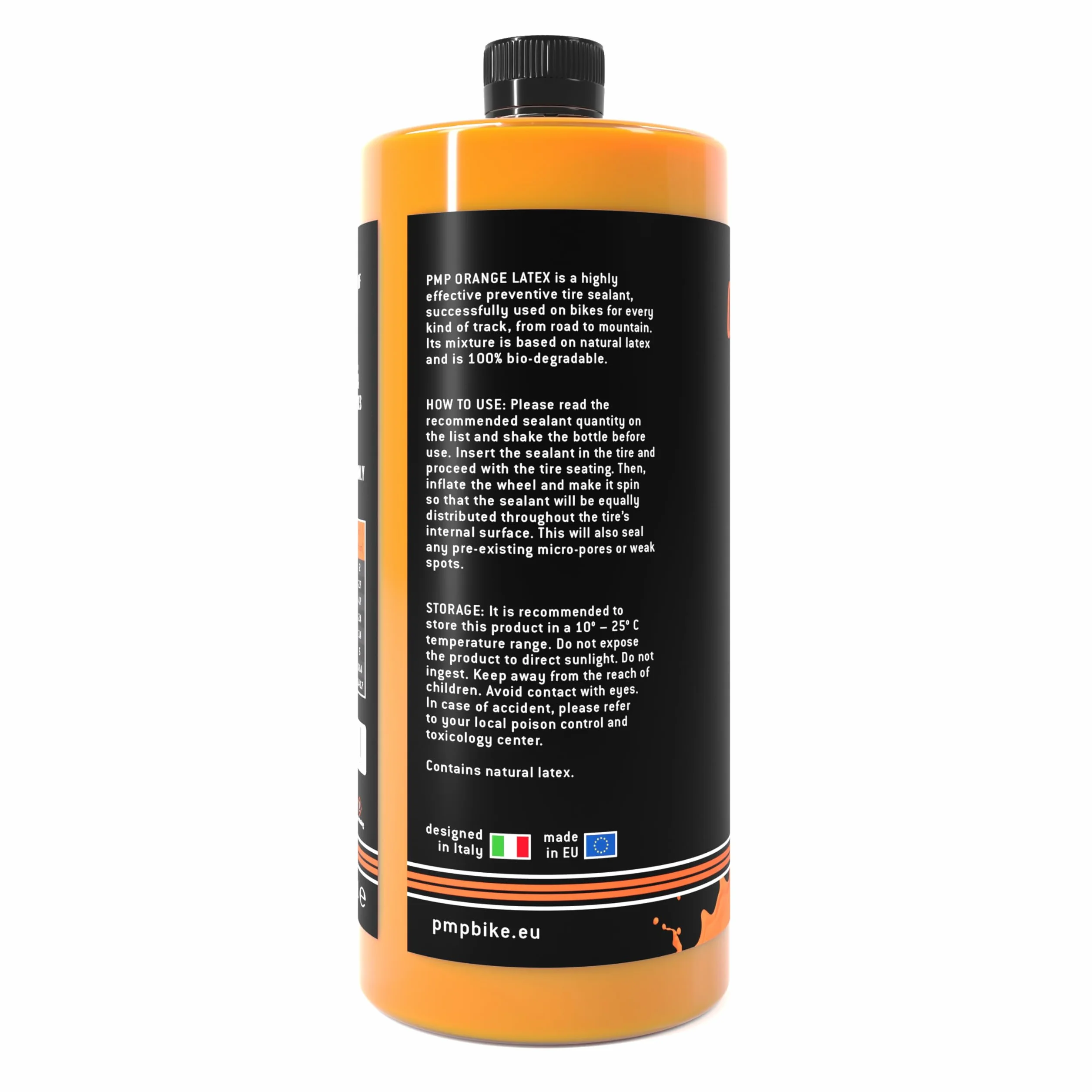 PMP Orange Latex - Lattice Liquido Sigillante Antiforatura per Coperture Tubeless MTB e STRADA. La Tua Assicurazione Contro le Forature.