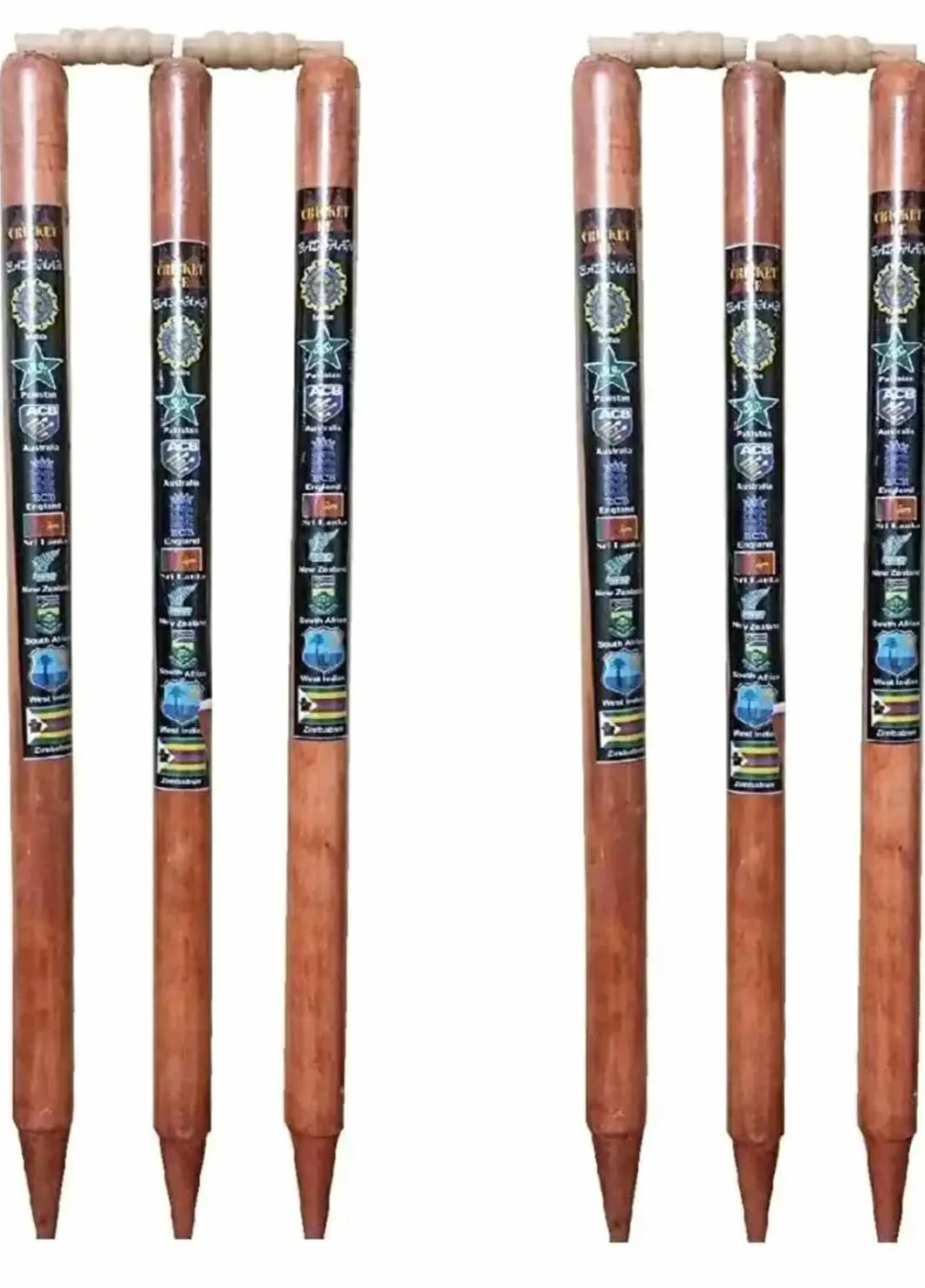 JaHaNa Sports Cricket Stumps Set (6 Wooden Stumps with Bails)