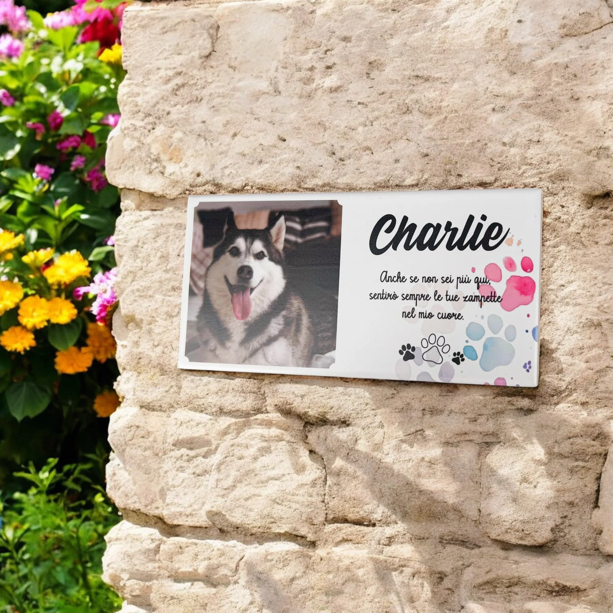 Albalù Targa lapide commemorativa personalizzabile in gres porcellanato 10x20 cm