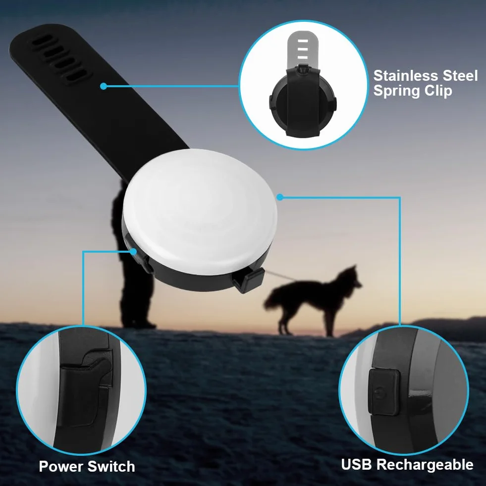 AUAUY Luce Lampeggiante a LED di Sicurezza per Cani Gatti, Ricaricabile USB