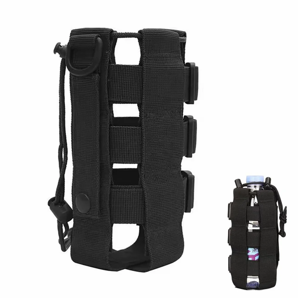 Porta Borraccia Zaino,Granmagazz Borsa tattica per bottiglia d'acqua militare portabottiglie impermeabile porta bollitore regolabile con coulisse per escursionismo, campeggio, viaggi, sport