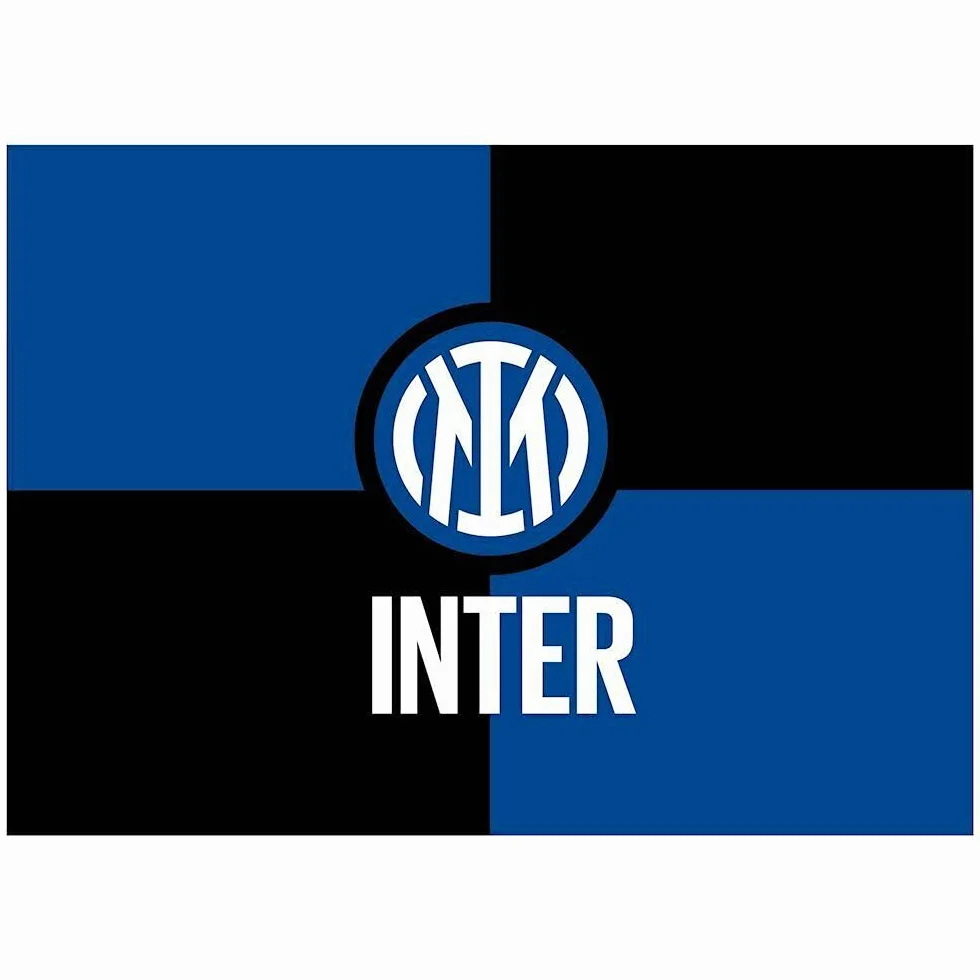 BANDIERA INTER FC NUOVO LOGO UFFICIALE CALCIO NEROAZZURRO (100 X 140 cm)