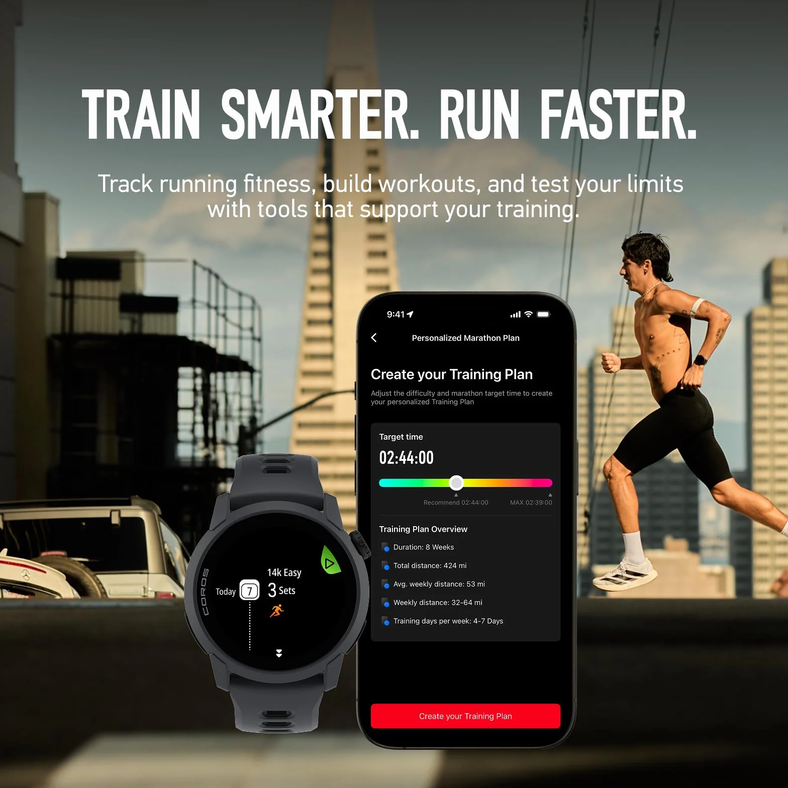 COROS PACE 4 Orologio GPS sportivo ultraleggero, 1,2" Touchscreen AMOLED, 19 giorni di utilizzo quotidiano, controllo vocale, strumenti di allenamento avanzati, GPS, navigazione (Nero Silicone)