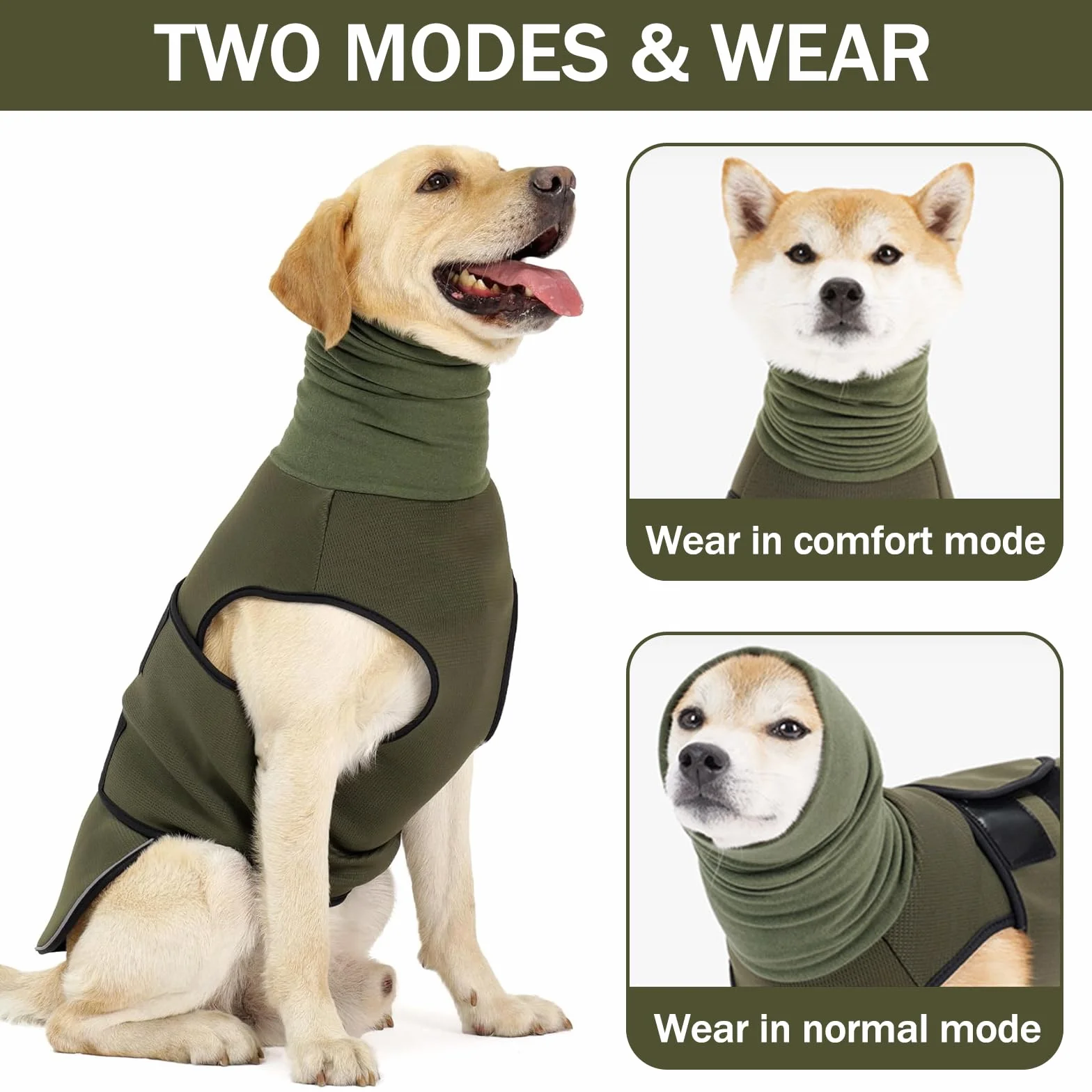 Cappotto Anti Ansia Cane Calmante Giacca Antistress Regolabile con Cappuccio