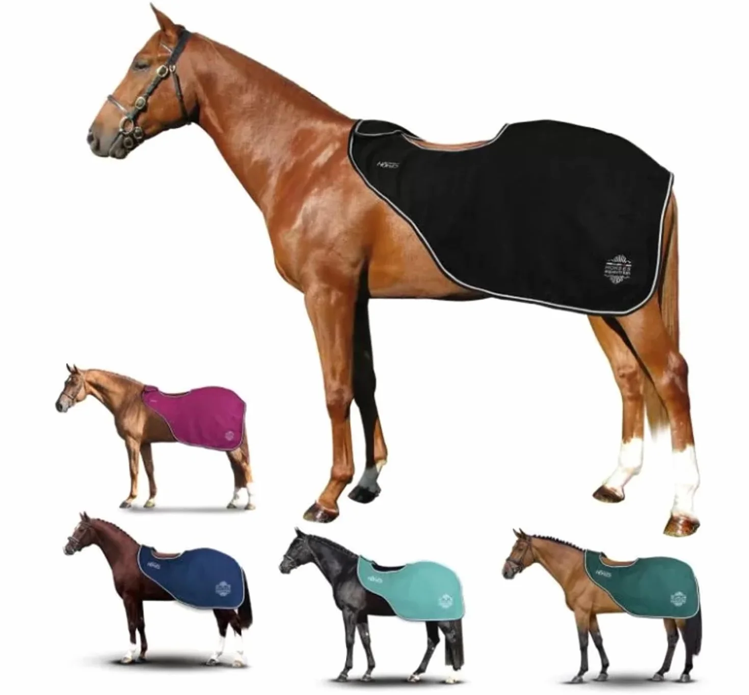 Horses Coprireni in Pile Artemisia, Coprireni Morbido, Comodo e Resistente; Previene Le Problematiche di Lesioni e Contratture, Mantiene la Corretta umidità Corporea (145 cm, Nero)