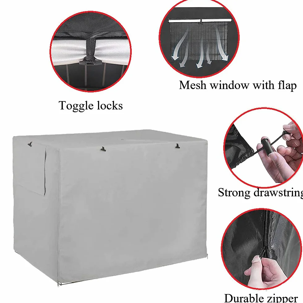 Coperture per gabbia per cani impermeabili in poliestere Oxford 210D XS 63,5x48x50,8 cm grigio
