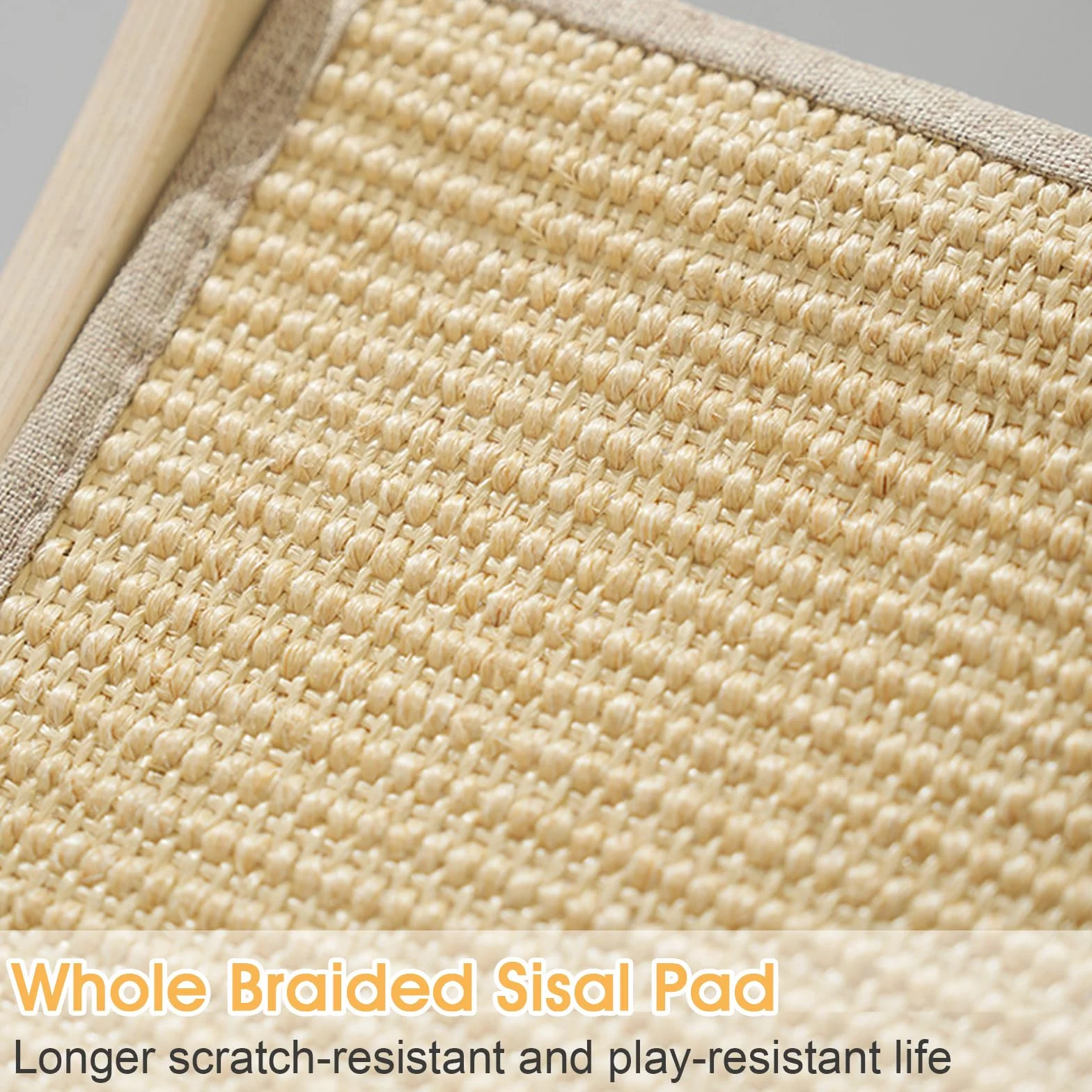 Sisal - Tiragraffi in legno, con design curvo, grande, 60 x 33 x 17 cm, in sisal Pad per gatti, per giocare e riposare