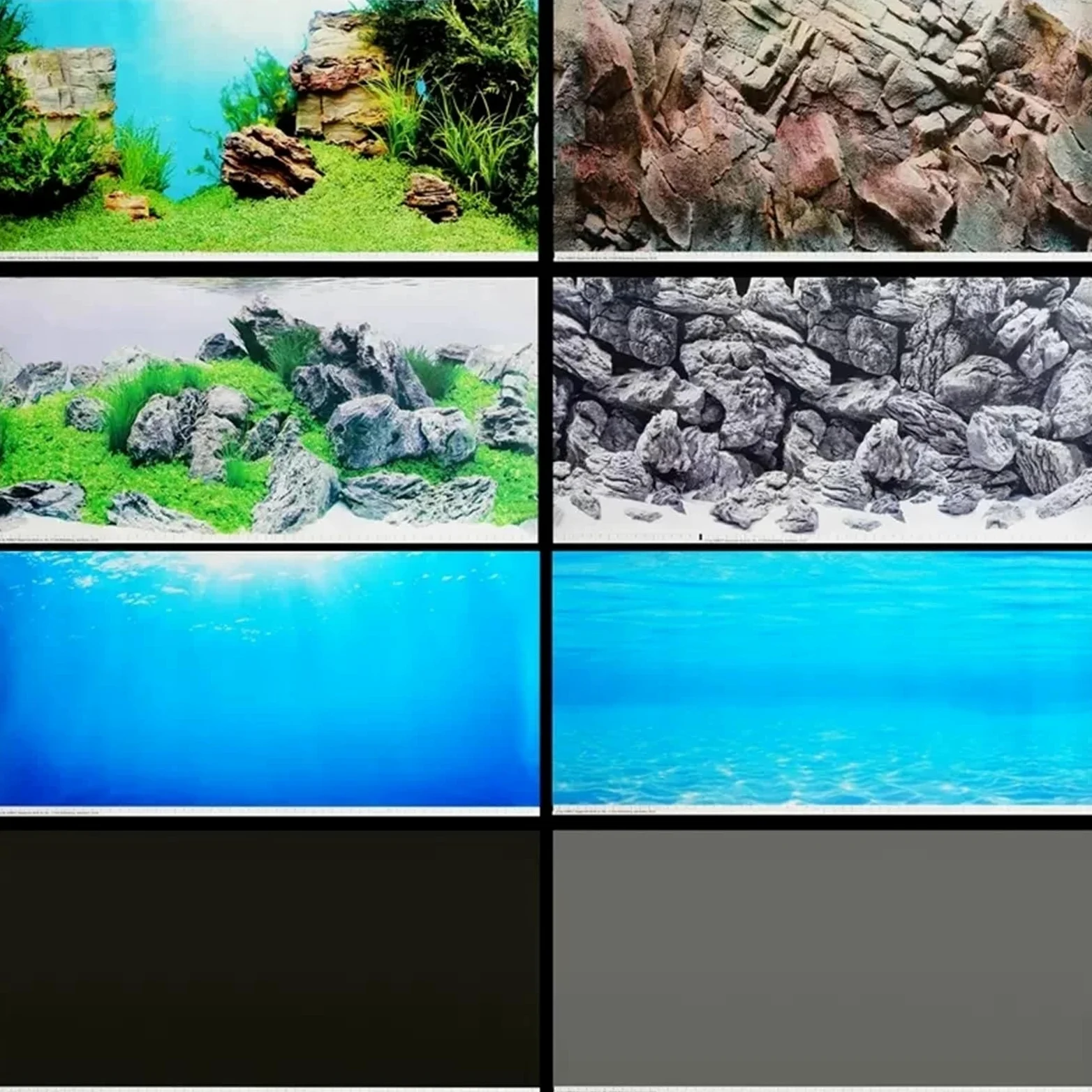 Sfondo Acquario 60 100 150 CM Alta Double Sided Acquario Sfondo Poster Rock Fish Tank Decorativo da Parete Immagine Decor Lucido per la Decorazione(Green,150 x 60 cm)