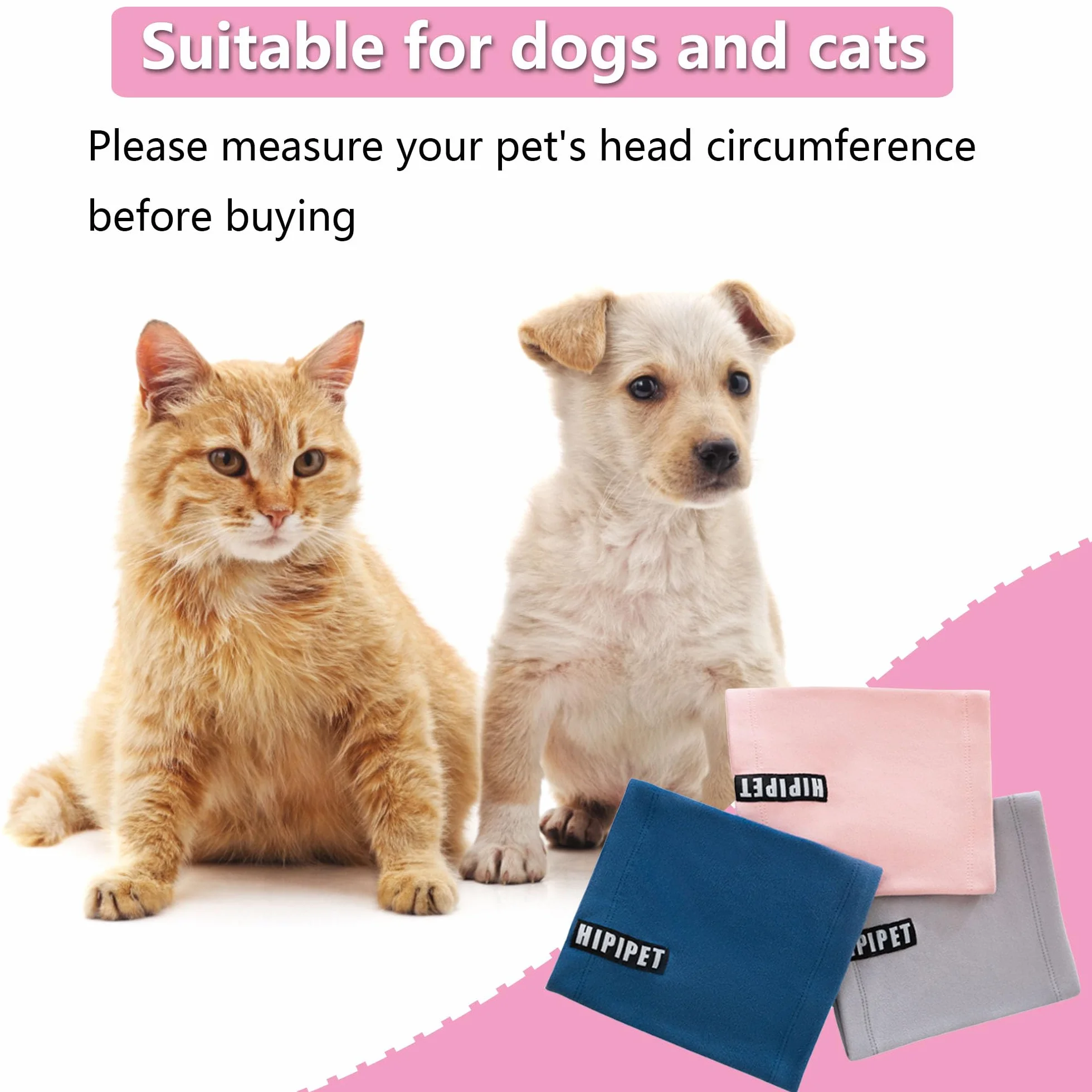 Cane Paraorecchie Calmi Pet Felpa Cappuccio Protezione Rumore Snood Ansia Sollievo Cani (rosa, M)