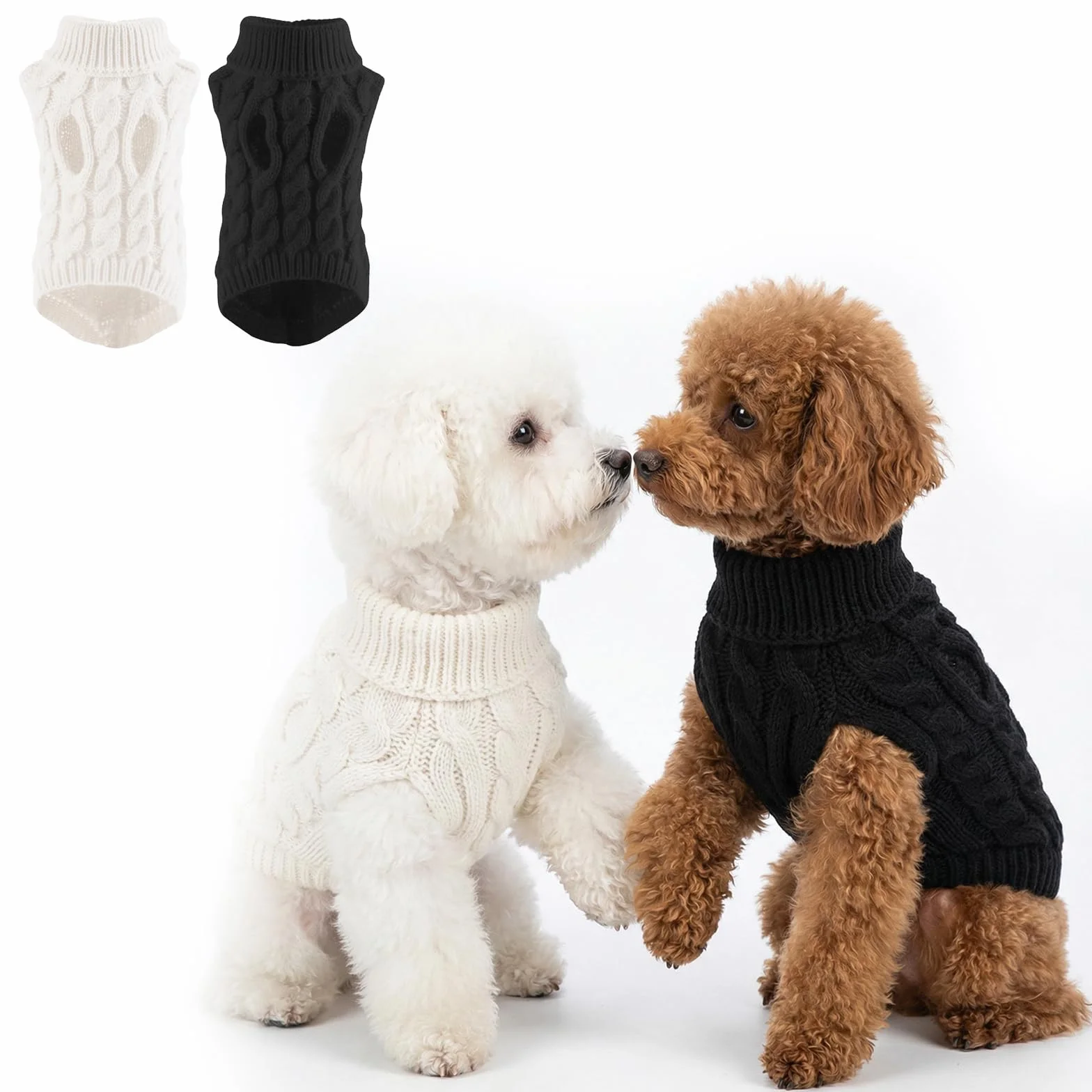 2 Caldo Maglioncino per Cani, Maglione Invernale Cane Felpa per Cani di Taglia Piccola, Maglioncino Cane Taglia Piccola, per Piccolo Medio Grande Cucciolo Gatto
