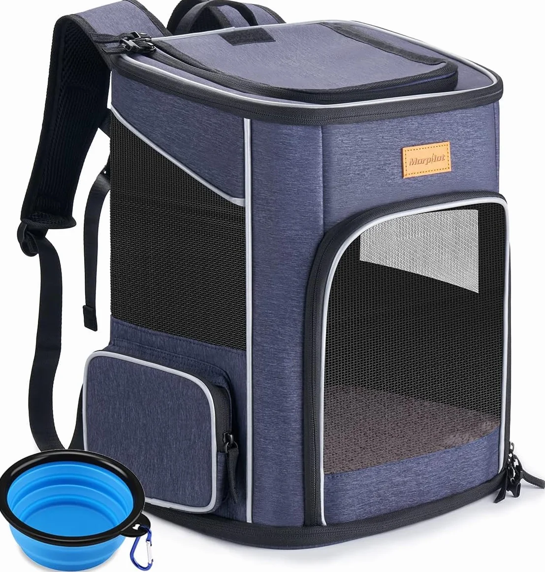 Morpilot Zaino per Cani e Gatti 7kg Trasportino Taglia Piccola Cinturino Sicurezza Interno Portatile Viaggio Campeggio