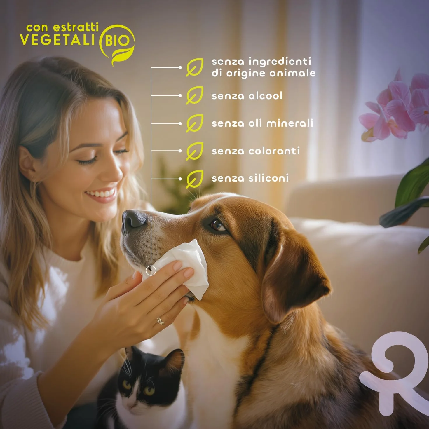 Record salviette igienizzanti umide per Cani e Gatti. Salviette Cane salviette Gatto. Confezione 40 Pezzi. Salviettine per Animali per Pelo Zampe Muso ed Occhi. Rispettano Cute e PH Aroma Clorexidina