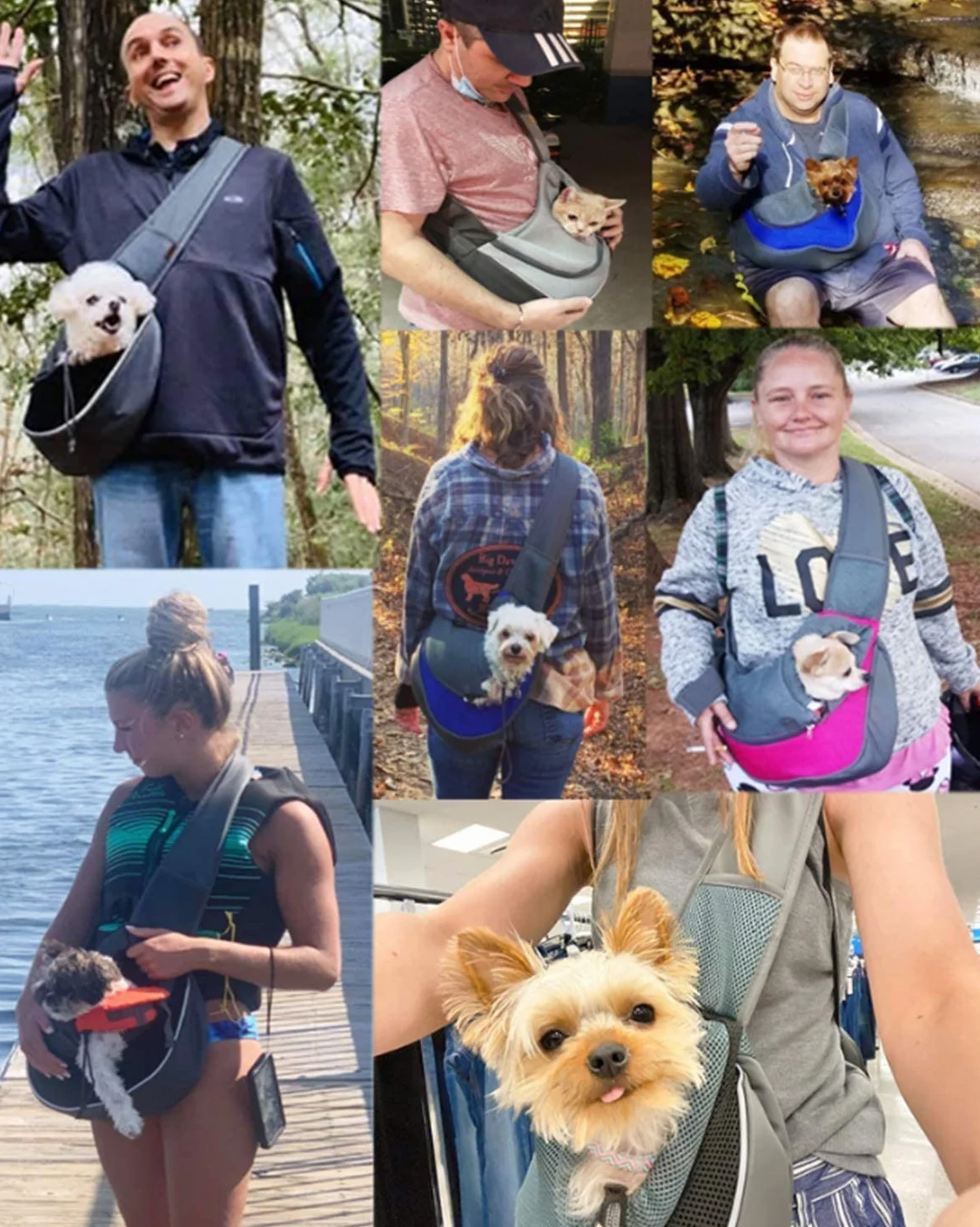 Borsa a tracolla per cani piccola taglia cucciolo gatto trasporto rete tracolla imbottita regolabile tasca cintura