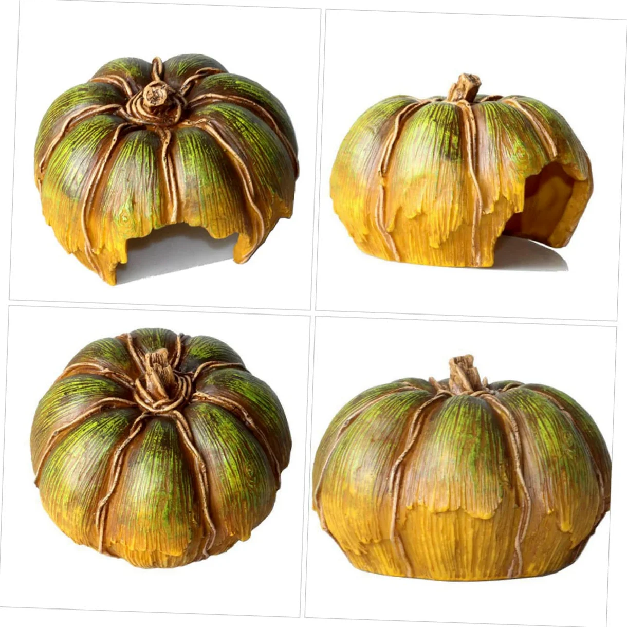 Alipis Grotta Decorativa Per Acquario Zucca Accessorio Per Acquario in Resina Decorazione e Per Pesci e Gamberetti Paesaggistico Per Acquari Piccoli e Compatti