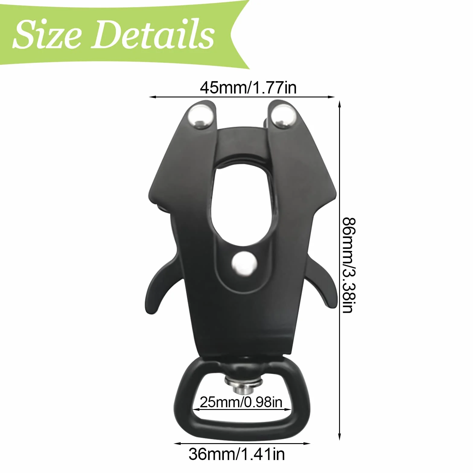 Clip a rana, chiusura in alluminio spaziale, fibbia per guinzaglio per cani resistente, sgancio rapido, fibbia di ricambio per catena per cani resistente alla ruggine, capacità 269,9 kg