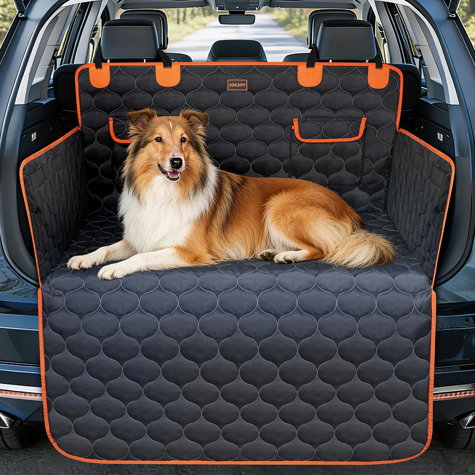 JOEJOY Telo Auto per Cani con Protezione Laterale e Paraurti, Universale Telo Cane Auto, Antiscivolo Impermeabile Resistente ai Graffi, per Telo Cane Auto per Station Wagon, Furgoni e SUV