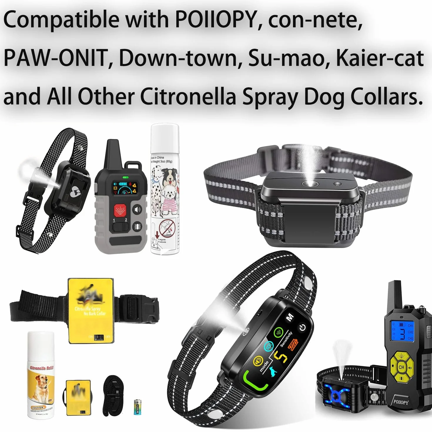 Citronella Spray Ricarica per Tutte Le Altre Marche Citronella Spray Dog Training Collar, Bark Control e Remote Trainer, Umano e Sicuro Spray, 90 ml/lattina (1 Lattina)