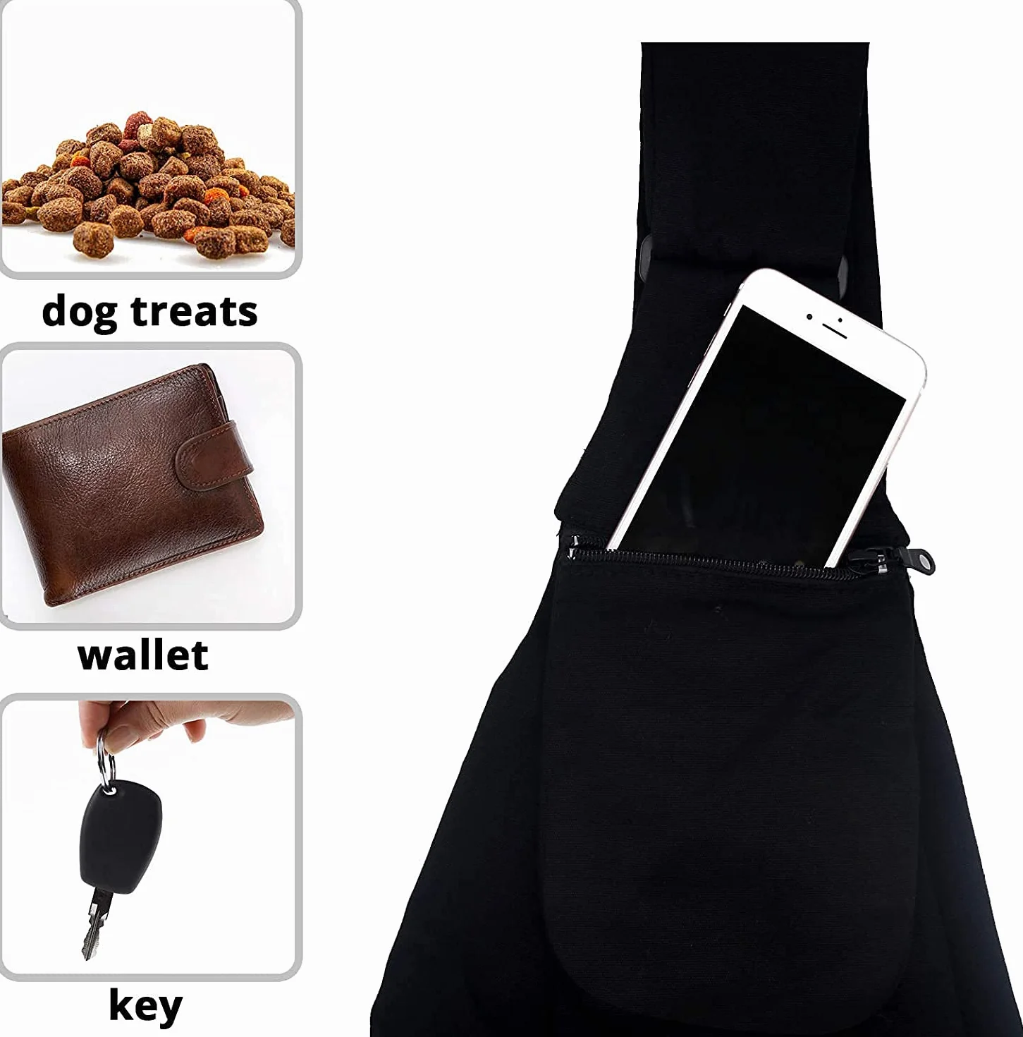 Borsa da trasporto per cani e altri animali da compagnia, regolabile, traspirante, adatta per passeggiate e attività all'aria aperta (nero)