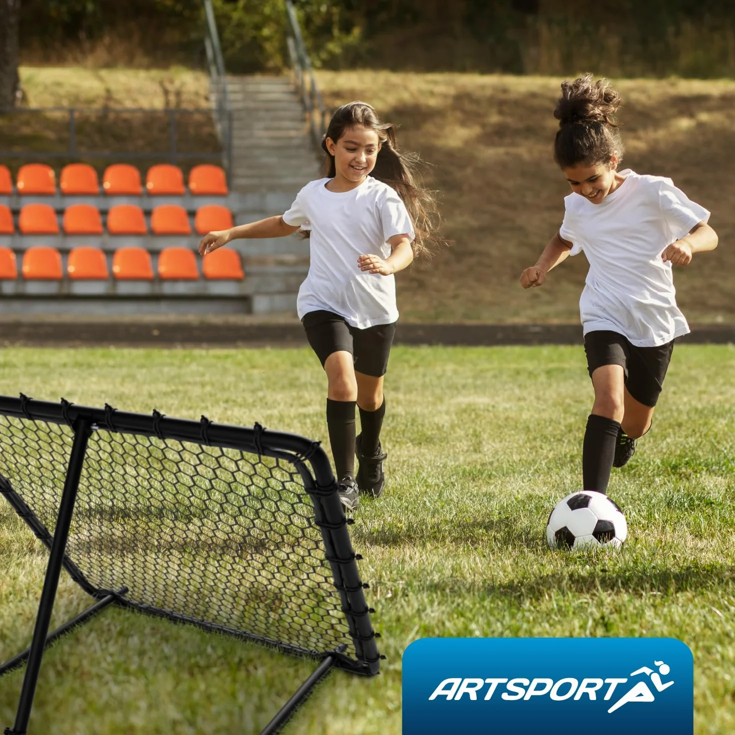 ArtSport Rimbalzatore di Calcio Power Pass - Telaio Regolabile e Stabile - Facile da Riporre - Allenamento Calcio in Spazi Ridotti
