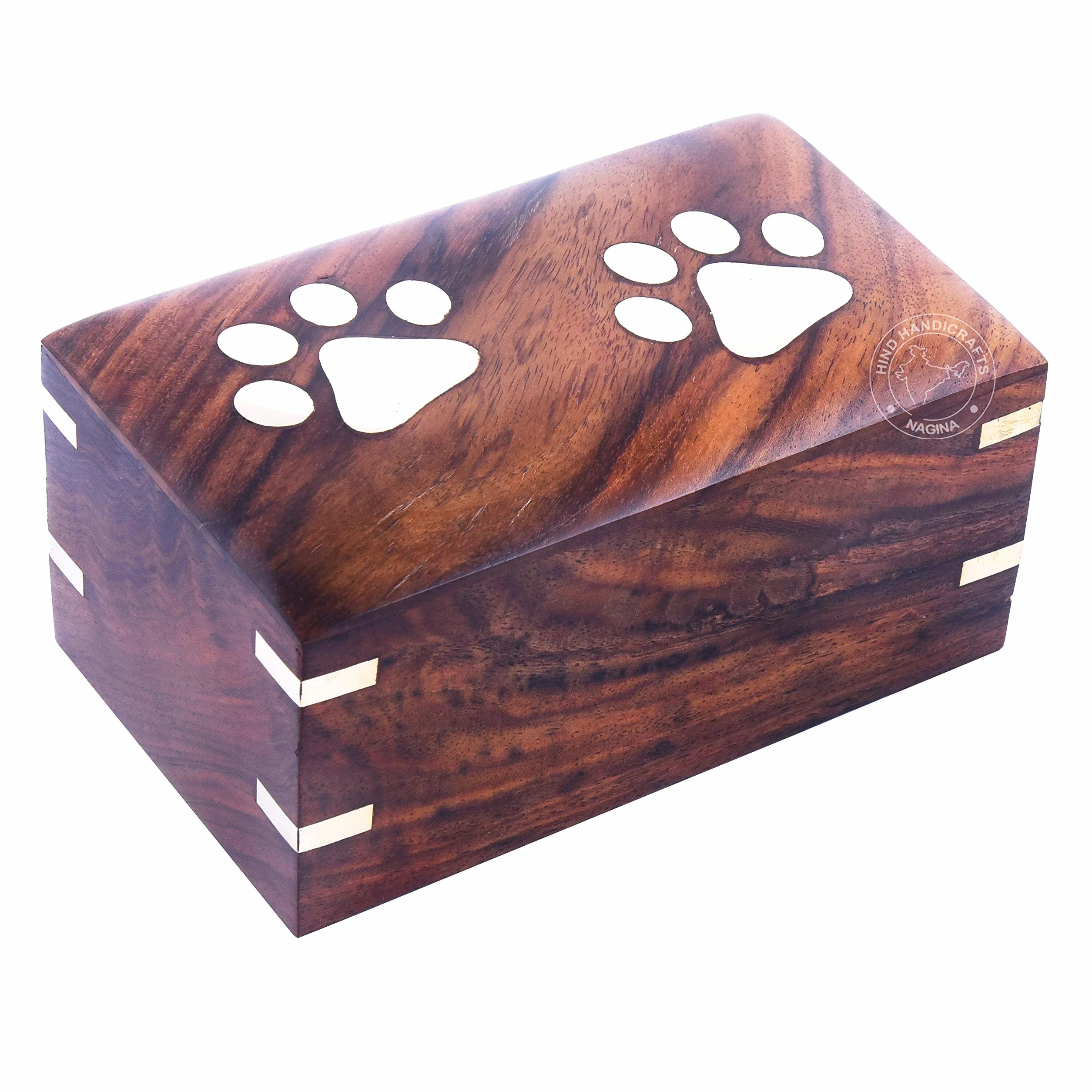 Rosewood Pet Urn Pacifica Pet Memorial urna, Photo box cremazione urna per cani, gatti, ricordi, Urna per ceneri, scatola in legno Large : 9" x 5.5" x 4.5" - 160lbs or 72kg Earthen