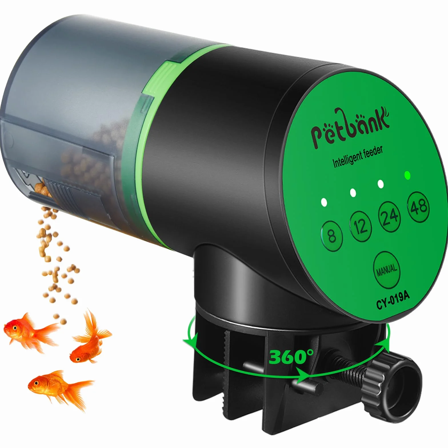 Mangiatoia automatica per acquario, distributore automatico di cibo per pesci, timer vacanze alimentato a batteria, alimentatore automatico per pesci, distributore automatico con 2 batterie