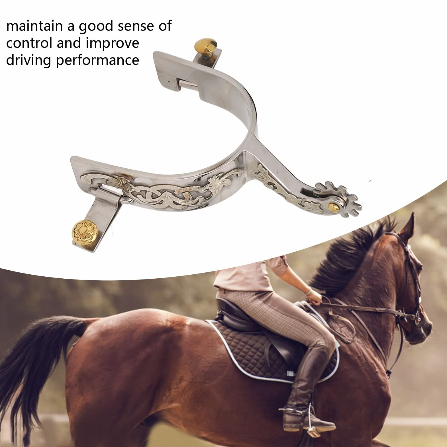 Focket Speroni Western da Cowboy, 2 Pezzi Speroni da Cavallo in Acciaio Inossidabile Squisito Vintage con Ingranaggio Rotante,Speroni da Stivale Steampunk in Metallo di Ottima Lavorazione