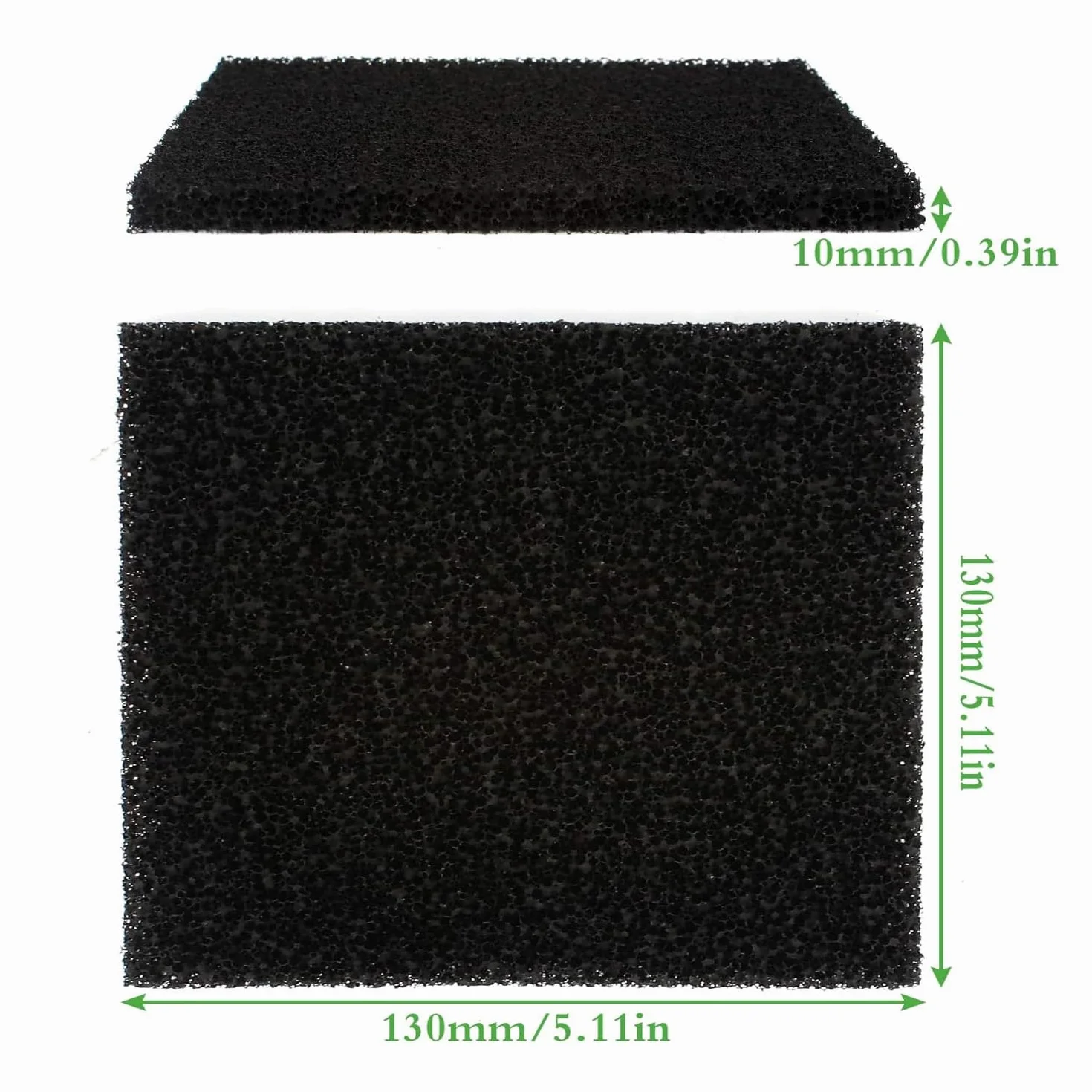 MEISO 5 Pezzi Filtro Carbone Attivo, Cuscinetti di Ricambio per Filtro per Acquario, in Spugna di Carbone Attivo, Filtro Multiuso a Carboni Attivi, Compatibili con Pesci e Acquari