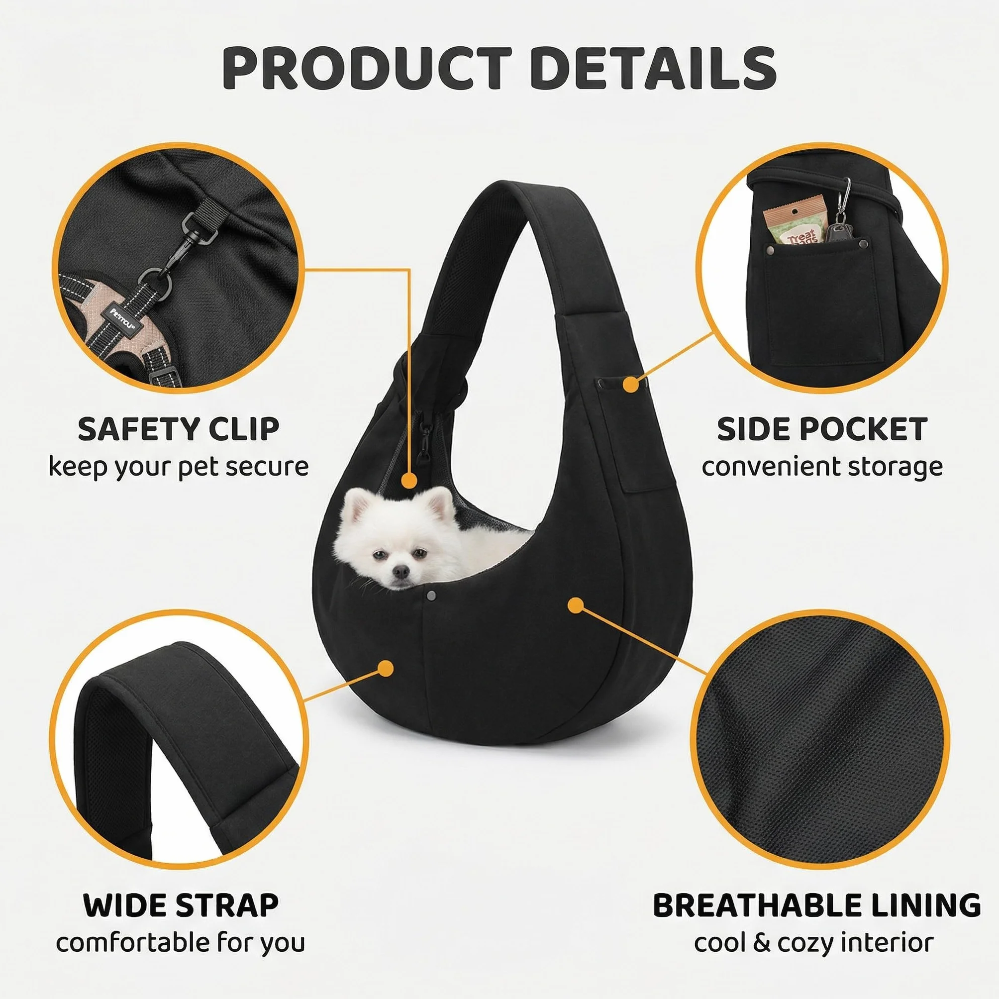 Regolabile Borsa da Viaggio per Cani Piccola, Reversibile Borsa a Tracolla Porta Animali Domestici, per Cane/Gatto Fino a 7.5 KG, per Viaggio, Ciclismo, Passeggiata