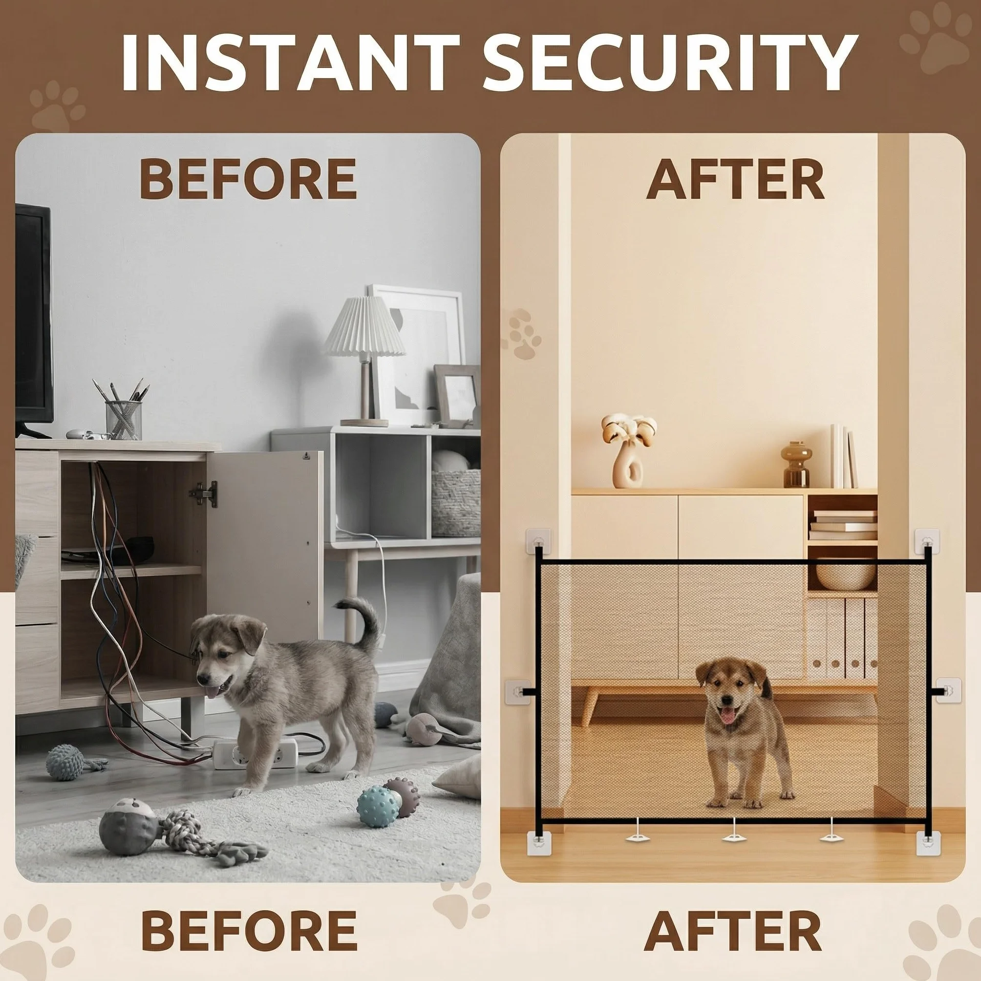 Cancelletto Cani Barriera per Cani Cancello Scale Bambini Animali Domestici 180x72 cm