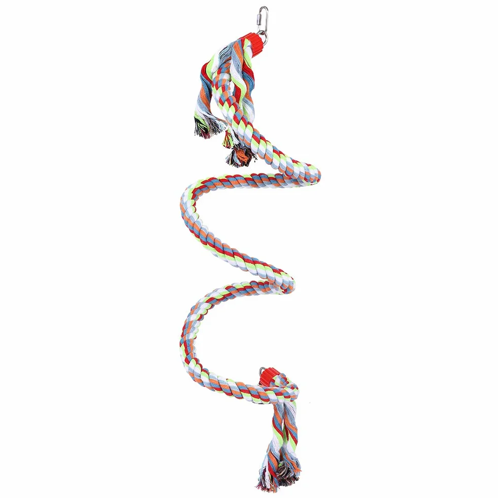 Bungee Altalena a Spirale per Pappagalli 1.6m Corda Campana Giocattoli Uccelli