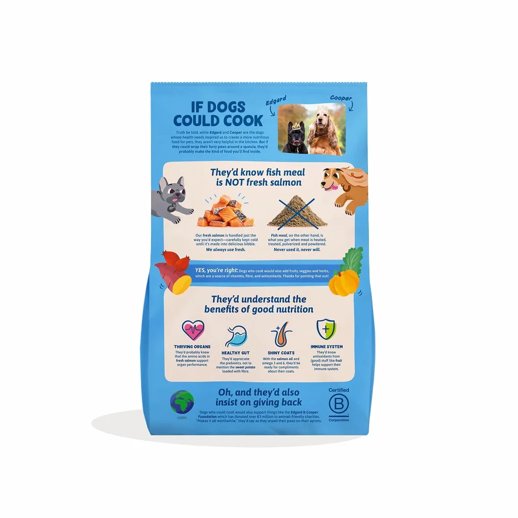 Edgard & Cooper Crochette Cani Adulti Taglia Medium Salmone Fresco 2.5kg Ipoallergenica Zucca Cavolo Riccio Patata Dolce