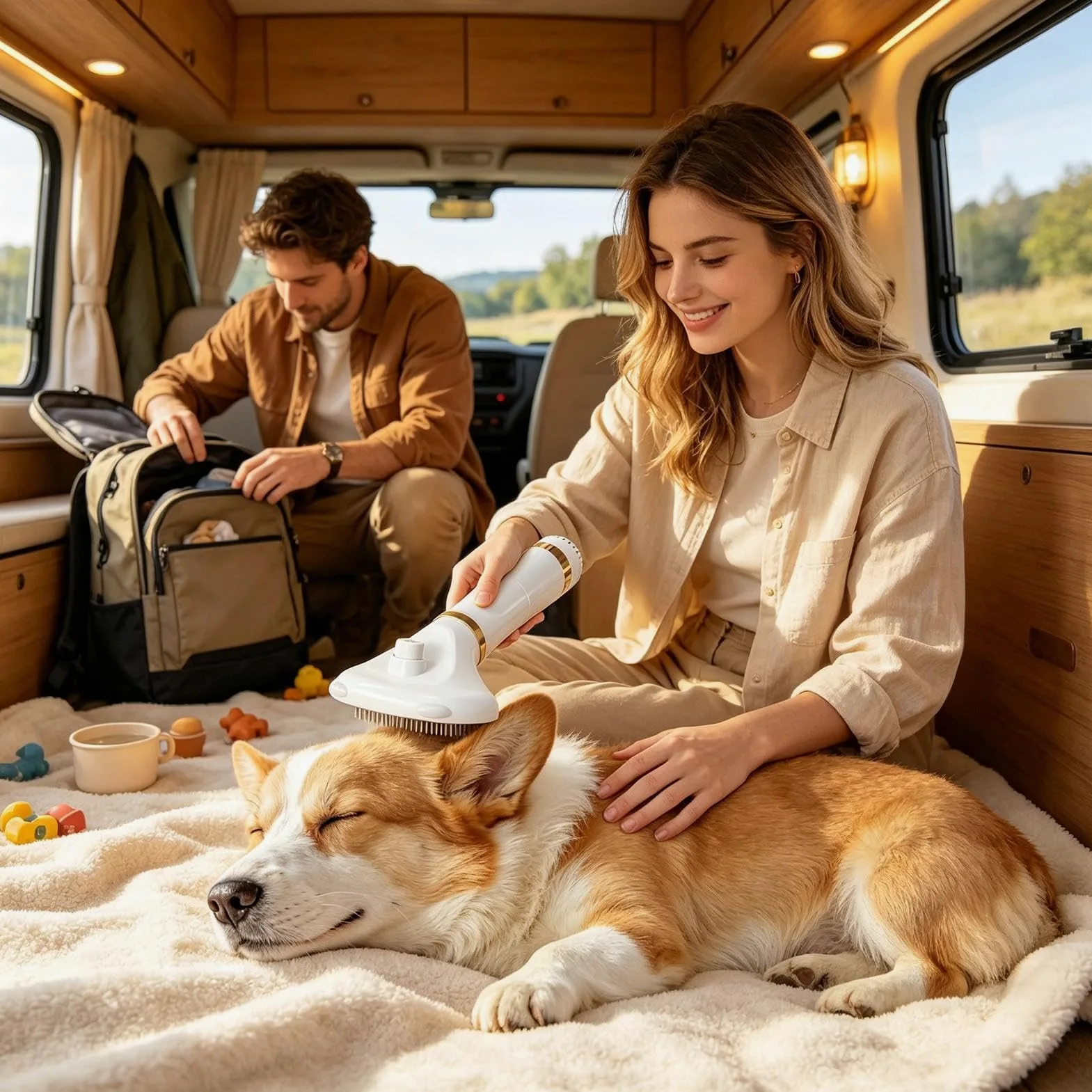 Spazzola Asciugacapelli Per Cani Strumento Multifunzione Per Toelettatura | Spazzola Asciugacapelli Portatile Con 3 Temperature Adatto A Cuccioli, Casa E Viaggio, Routine Quotidiana,