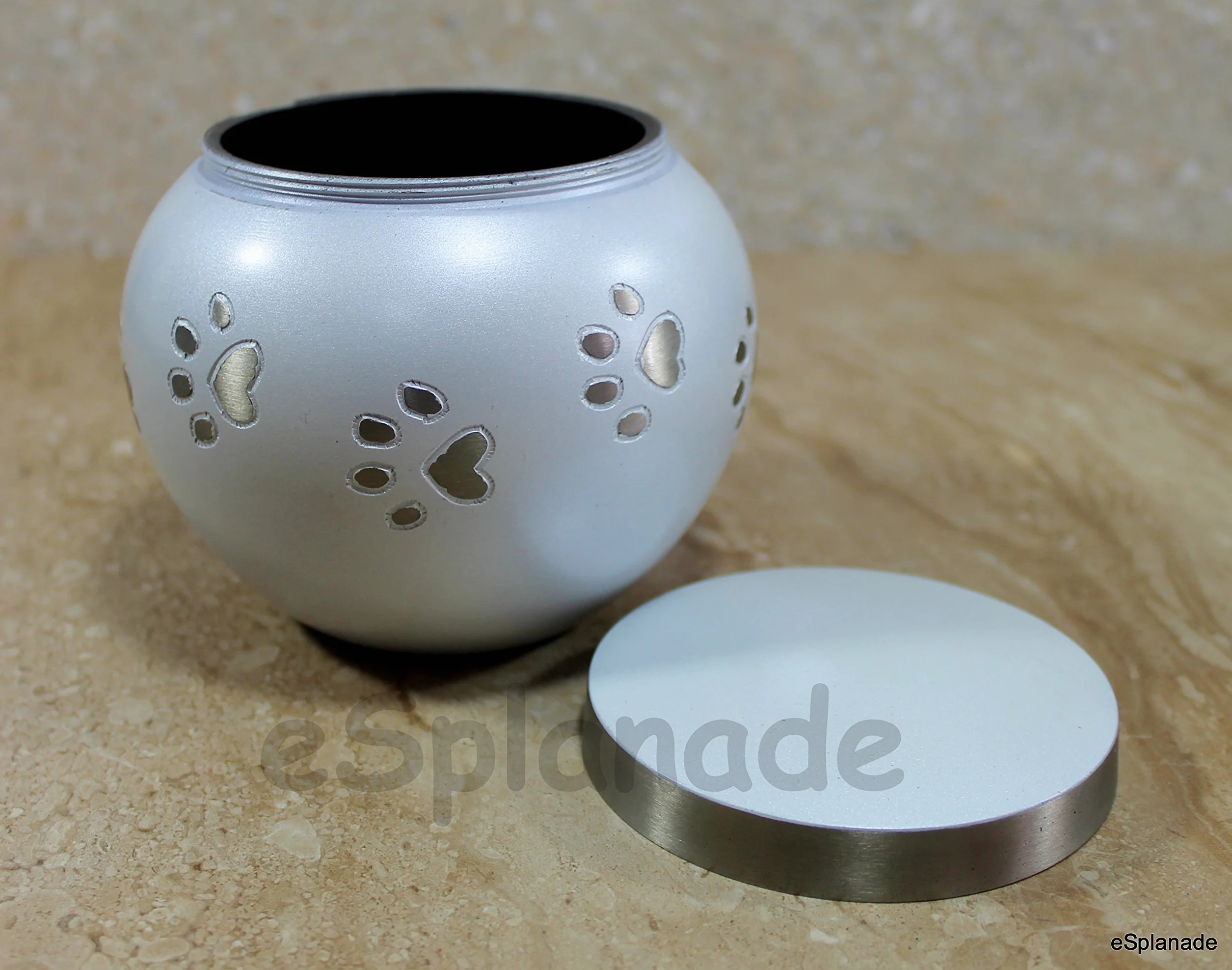 eSplanade Urna funeraria monumenti Urna Contenitore in vetro | Urna in ottone | Urna in metallo | Graburne | Monumenti souvenir | Urna per animali domestici (bianco 30 lb)