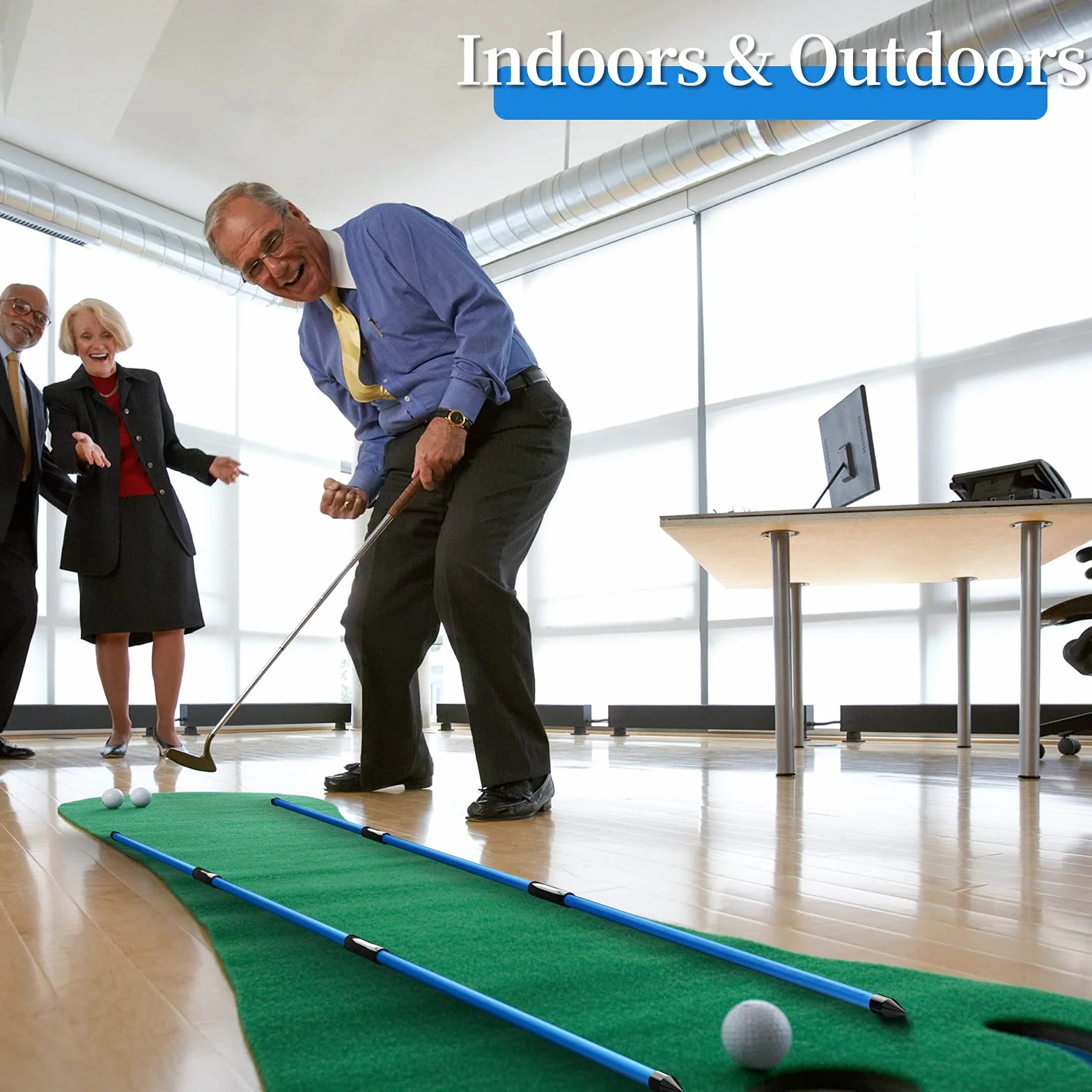 MoKo Bastone Indicatore Golf 3 PZ, Bastoni da Pratica Golf a Tre-Pieghe, Attrezzatura Allenamento