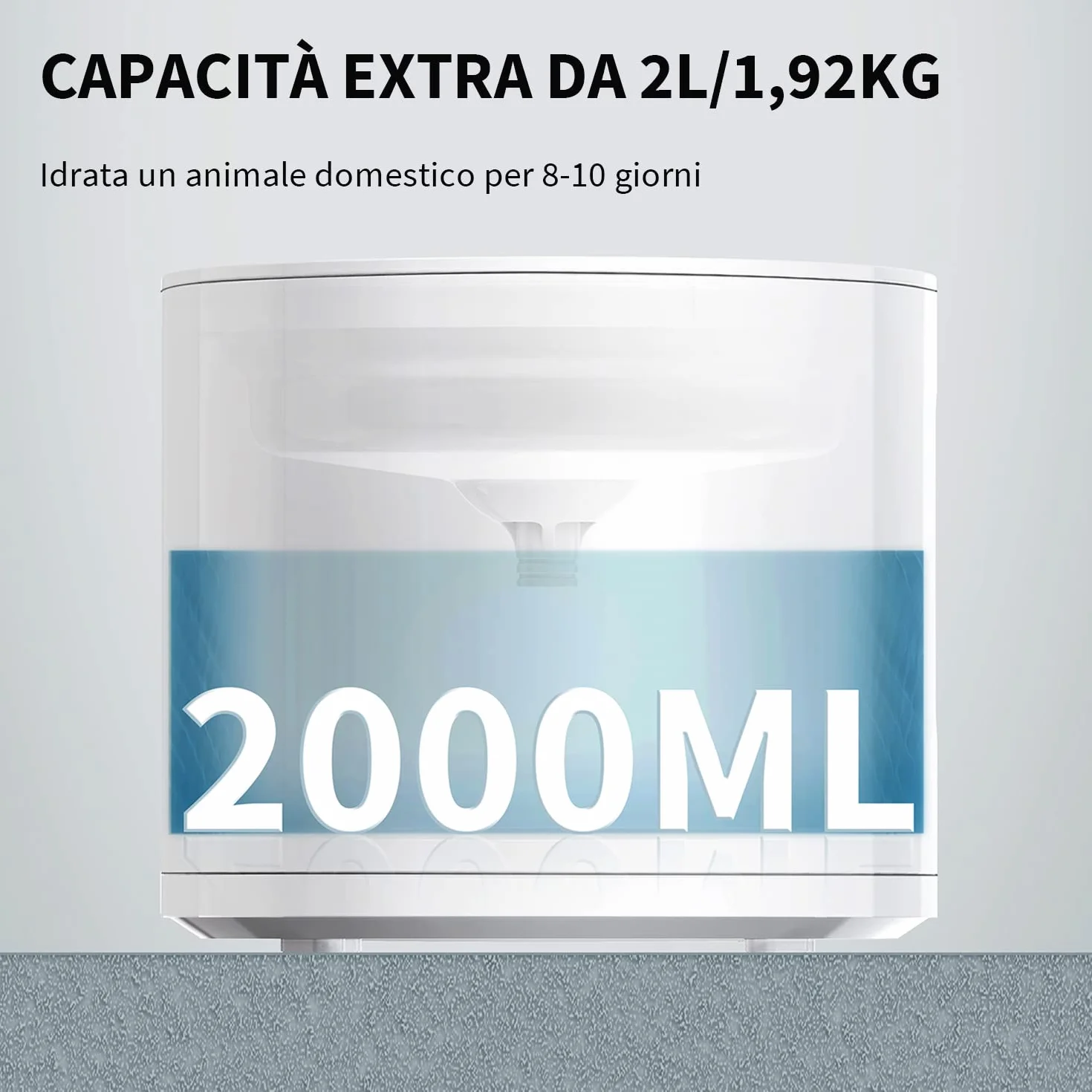 PETKIT EVERSWEET Solo 2 Fontana d'acqua per animali domestici, pompa senza fili, controllo tramite app, ultra silenzioso, modalità Smart/Normal/DND, erogatore d'acqua per cani e gatti-2L