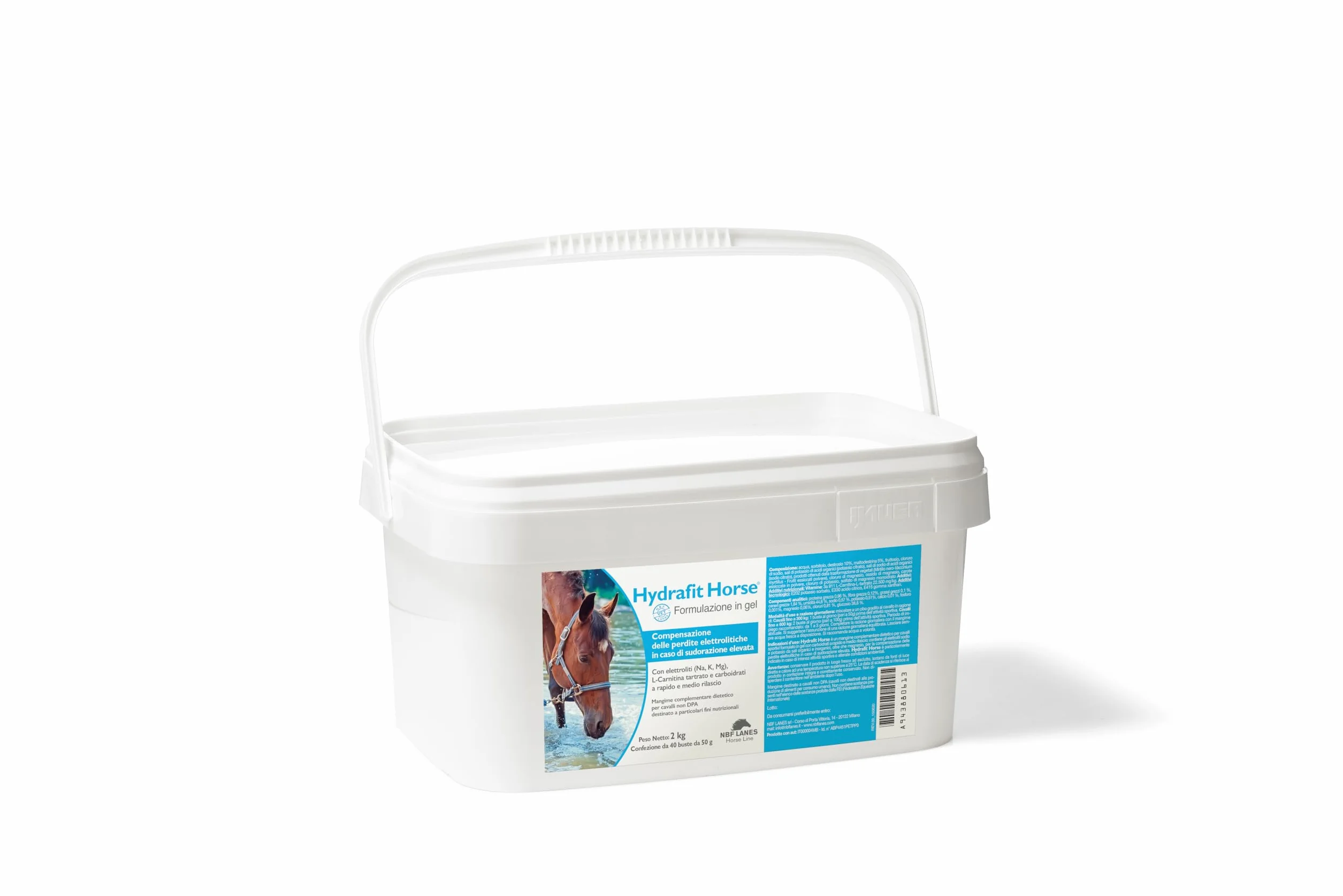 NBF Lanes | Hydrafit Horse - Reintegro Elettroliti per Cavalli con L-Carnitina e Carboidrati a Rilascio Rapido