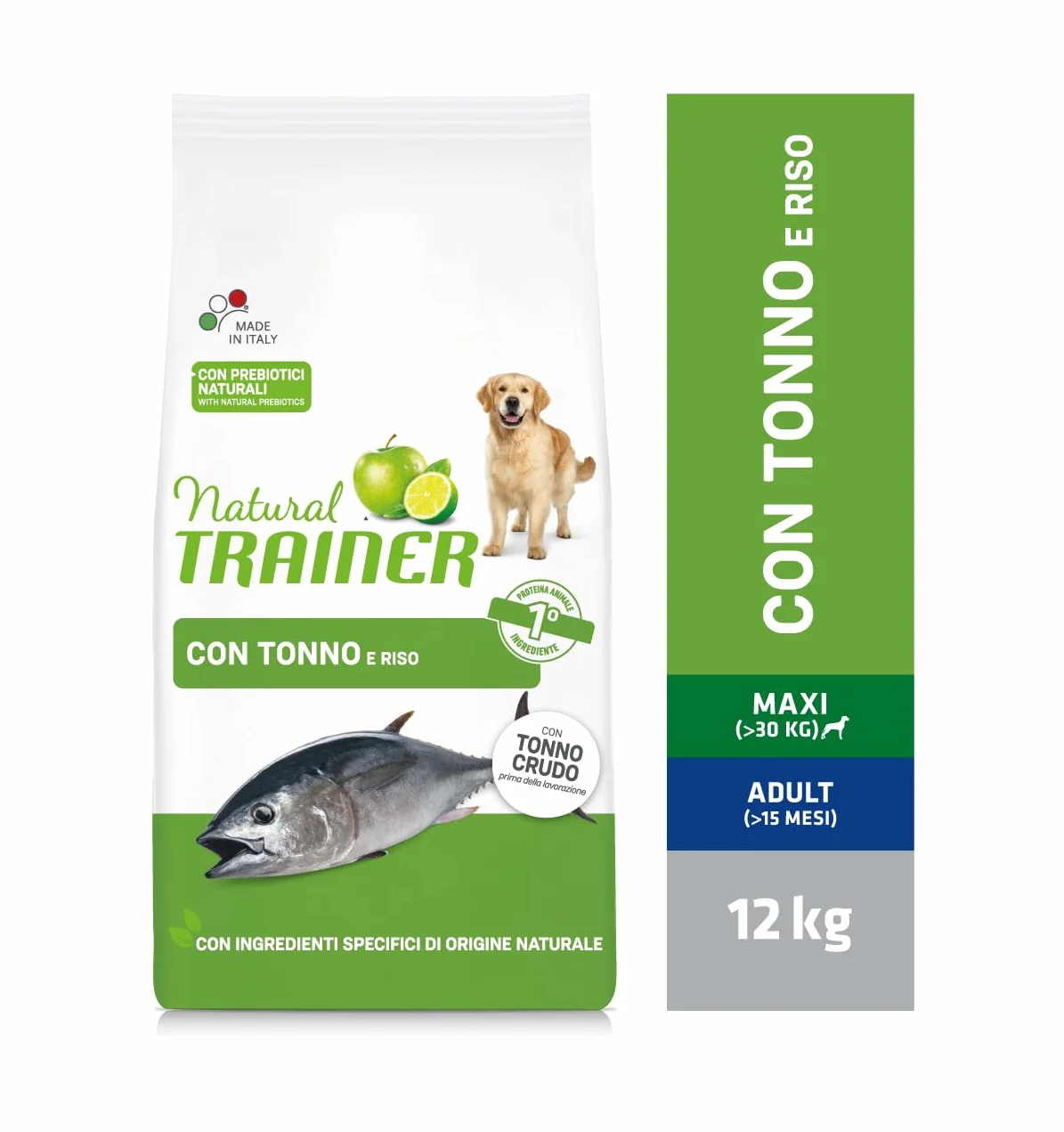 Natural Trainer Maxi Cibo per Cani Adulti con Tonno 12kg