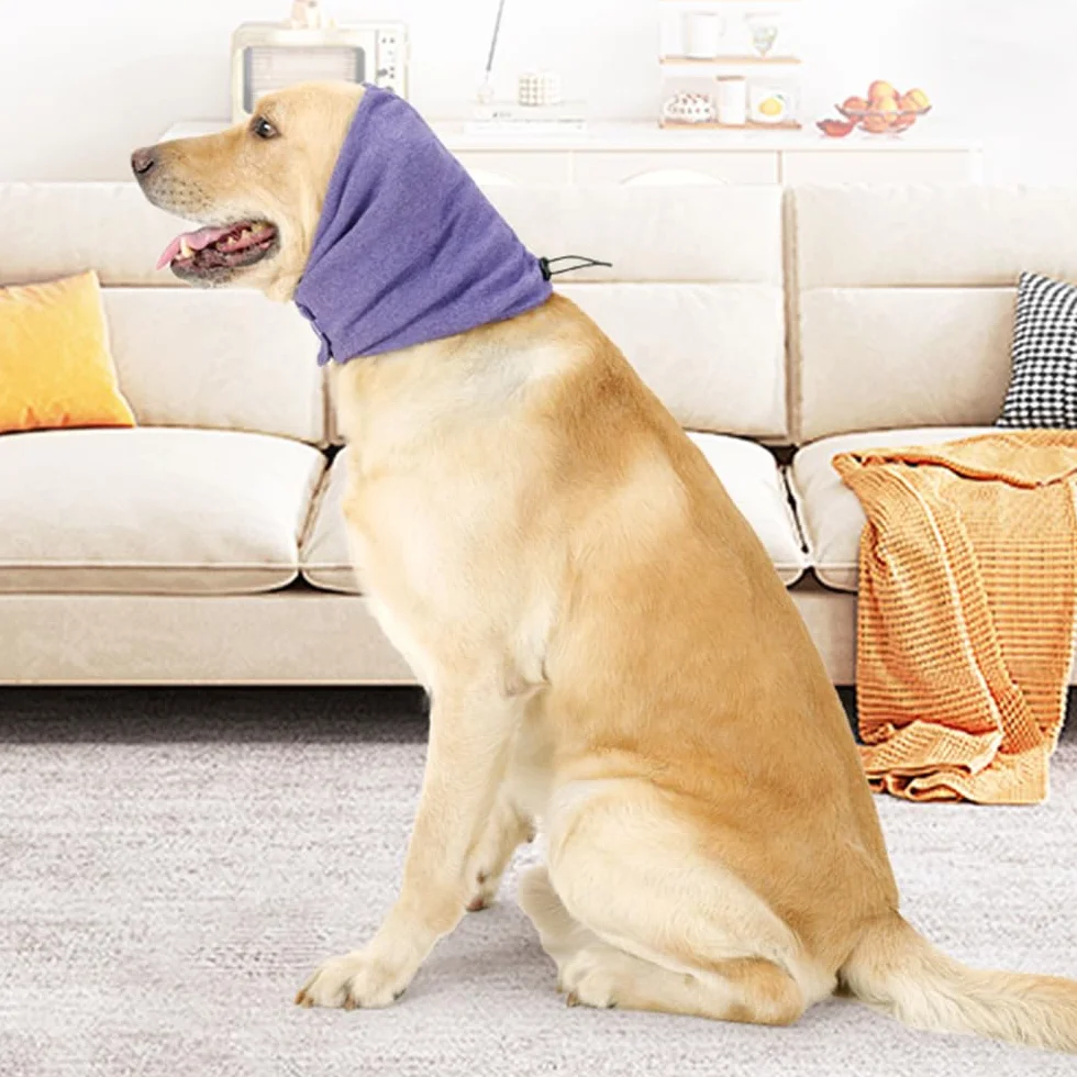MiOYOOW Copertura per orecchie senza lembo per cani autoadesivo regolabile alleviare ansia scaldare collo